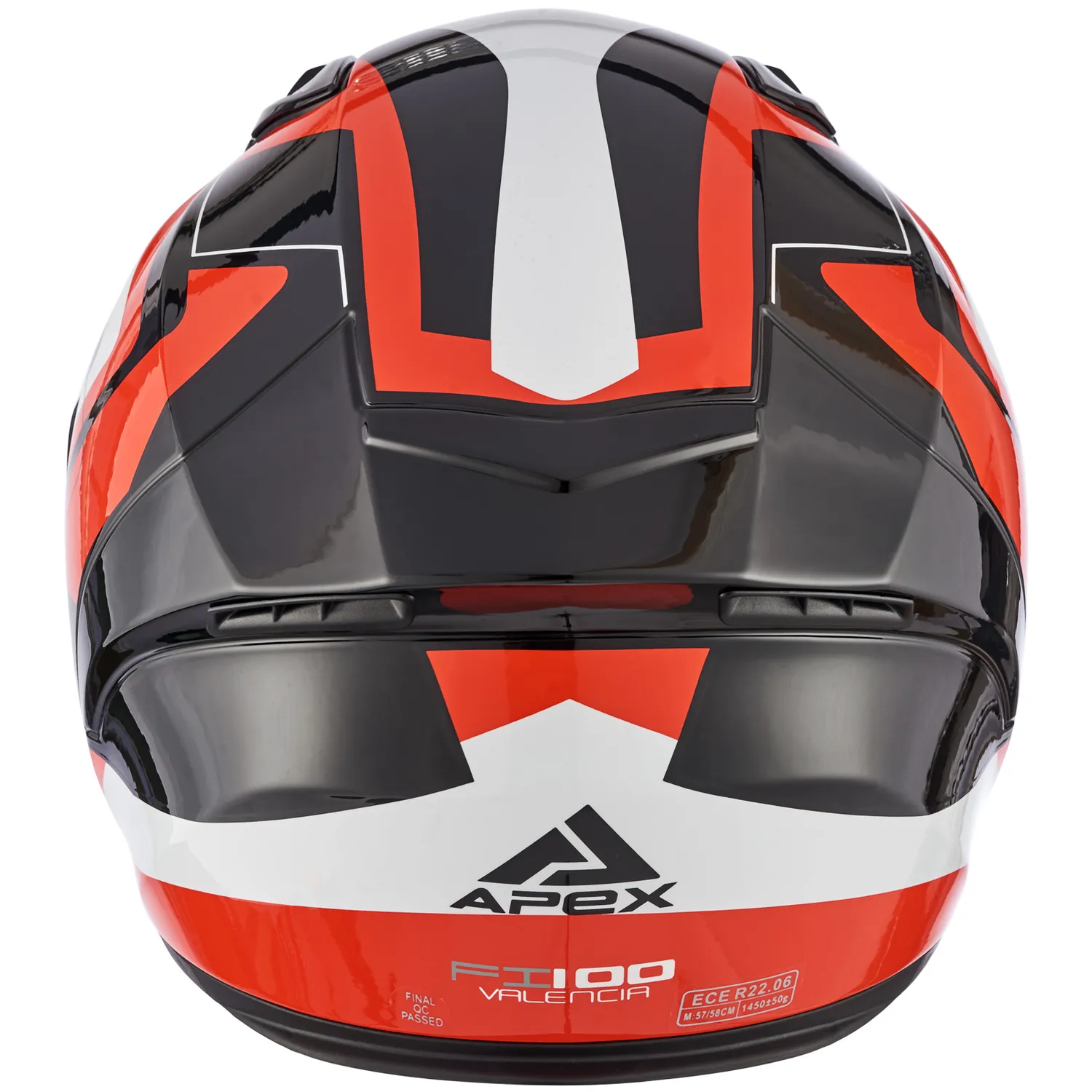 APEX Hjälm FI100 Valencia röd/vit/svart