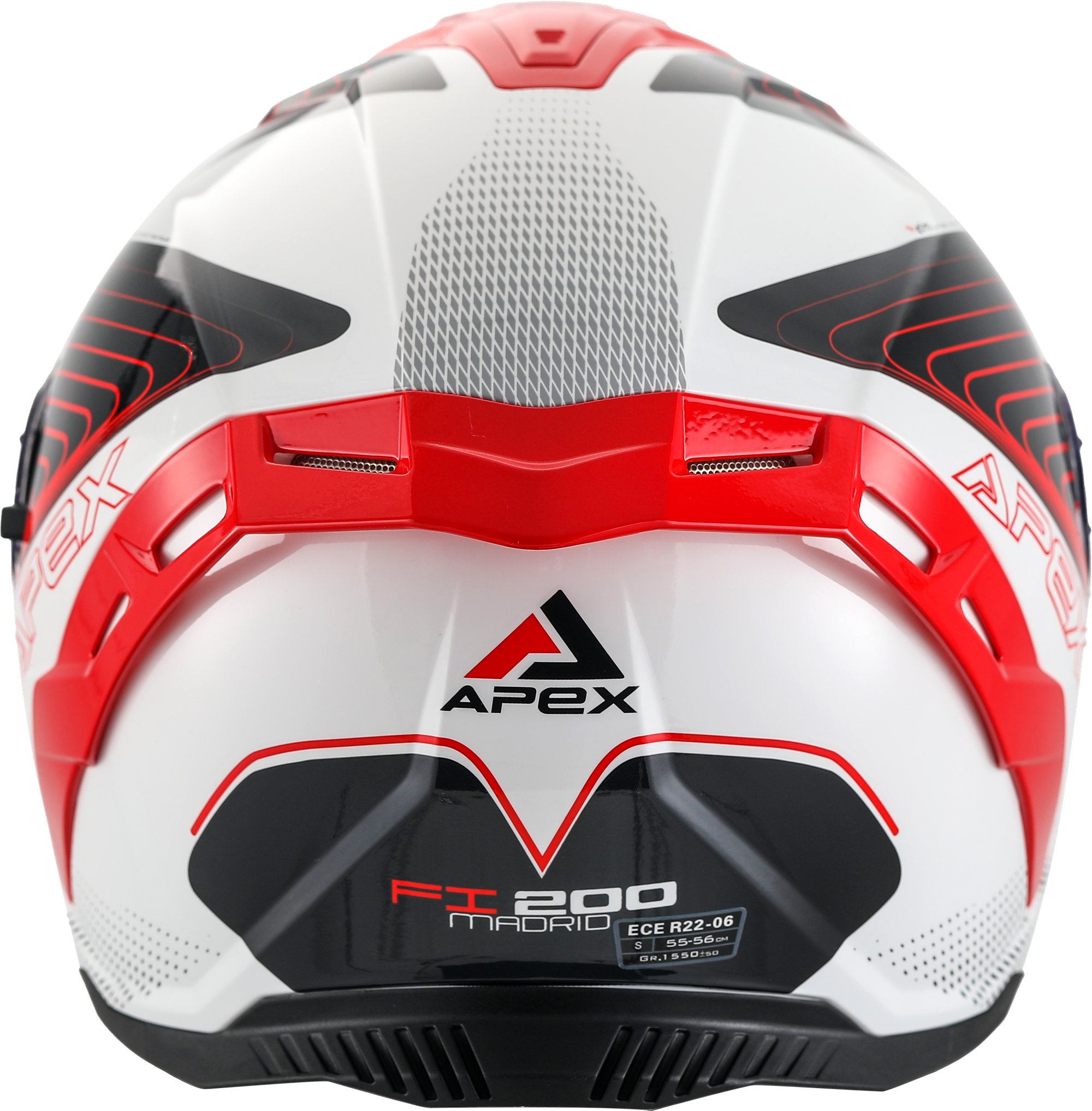 APEX Hjälm FI200 Madrid vit/röd