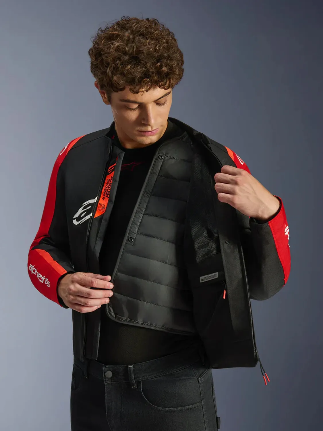 Alpinestars Jacka T-SPS v2 Vattentät Svart/Röd Fluo 