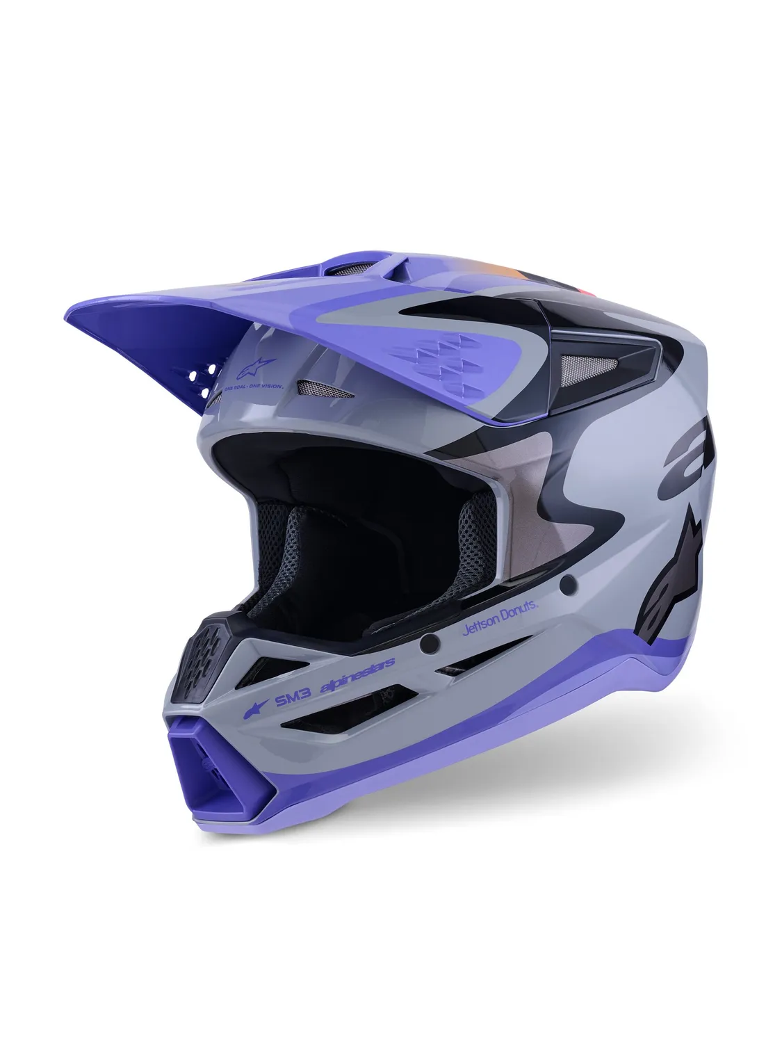Alpinestars Hjälm S-M3 Jettson Grå/Lila/Svart