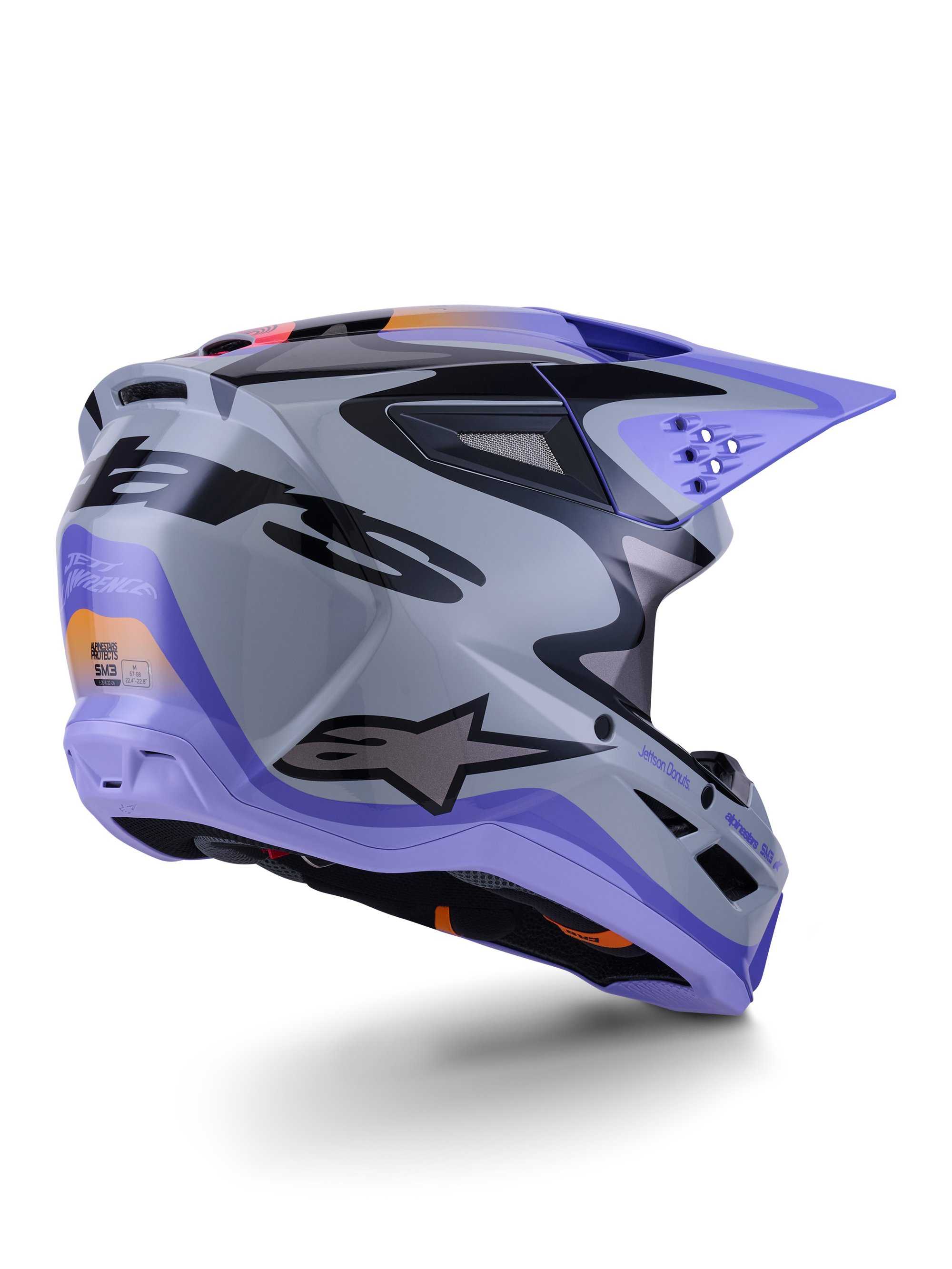 Alpinestars Hjälm S-M3 Jettson Grå/Lila/Svart