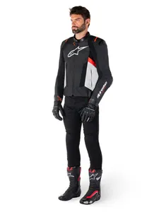 Alpinestars Skinnjacka Missile v3 Svart/Vit/Röd Fluo