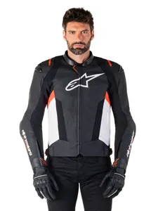 Alpinestars Skinnjacka Missile v3 Svart/Vit/Röd Fluo