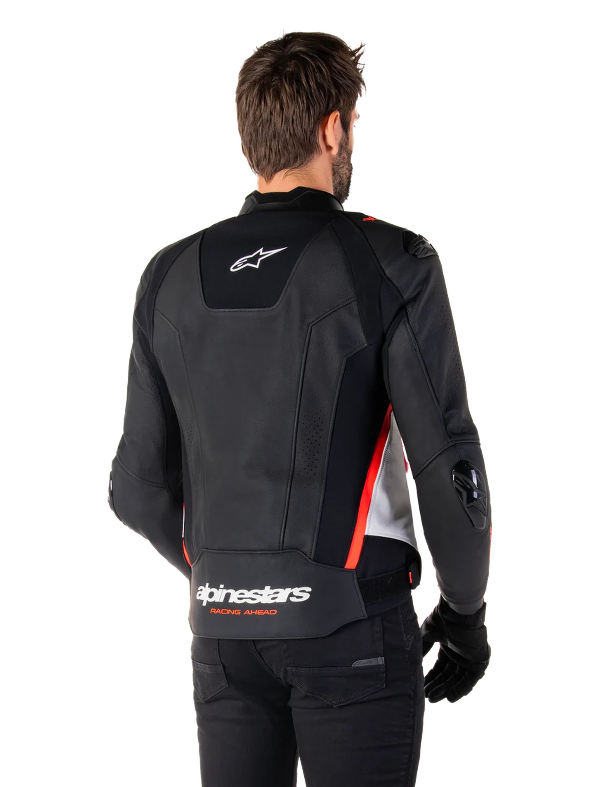 Alpinestars Skinnjacka Missile v3 Svart/Vit/Röd Fluo
