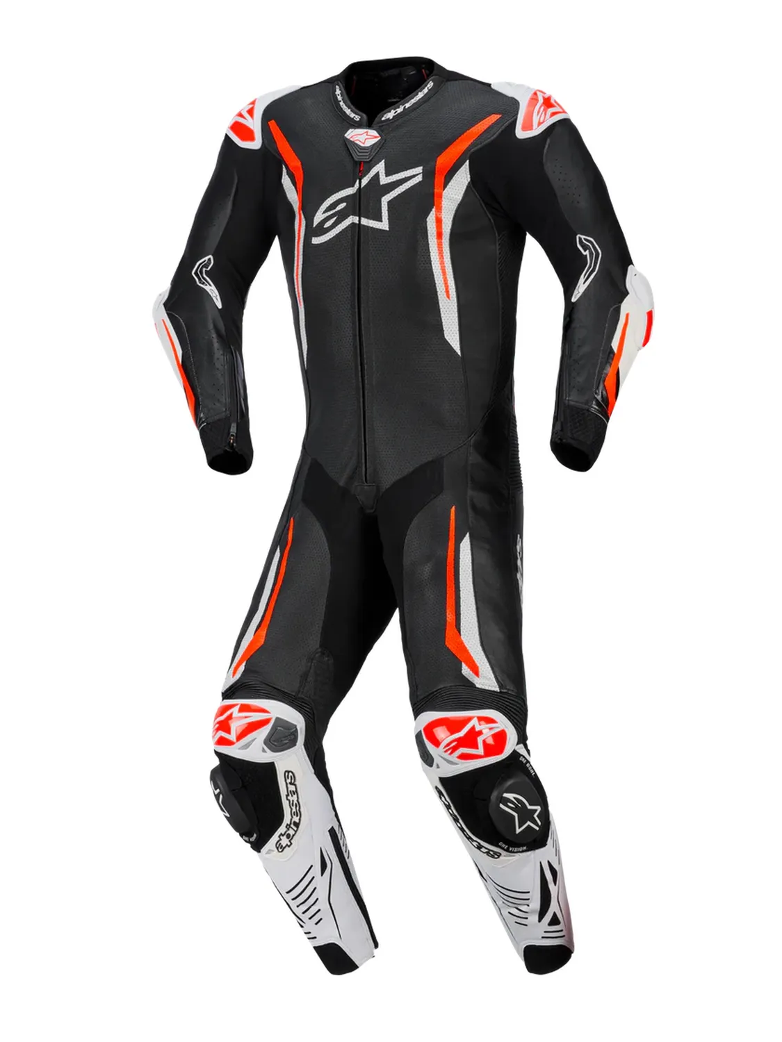 Alpinestars Skinnställ 1-pcs GP Tech v5 Svart/Vit/ Fluo Röd
