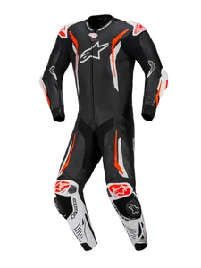 Alpinestars Skinnställ 1-pcs GP Tech v5 Svart/Vit/ Fluo Röd