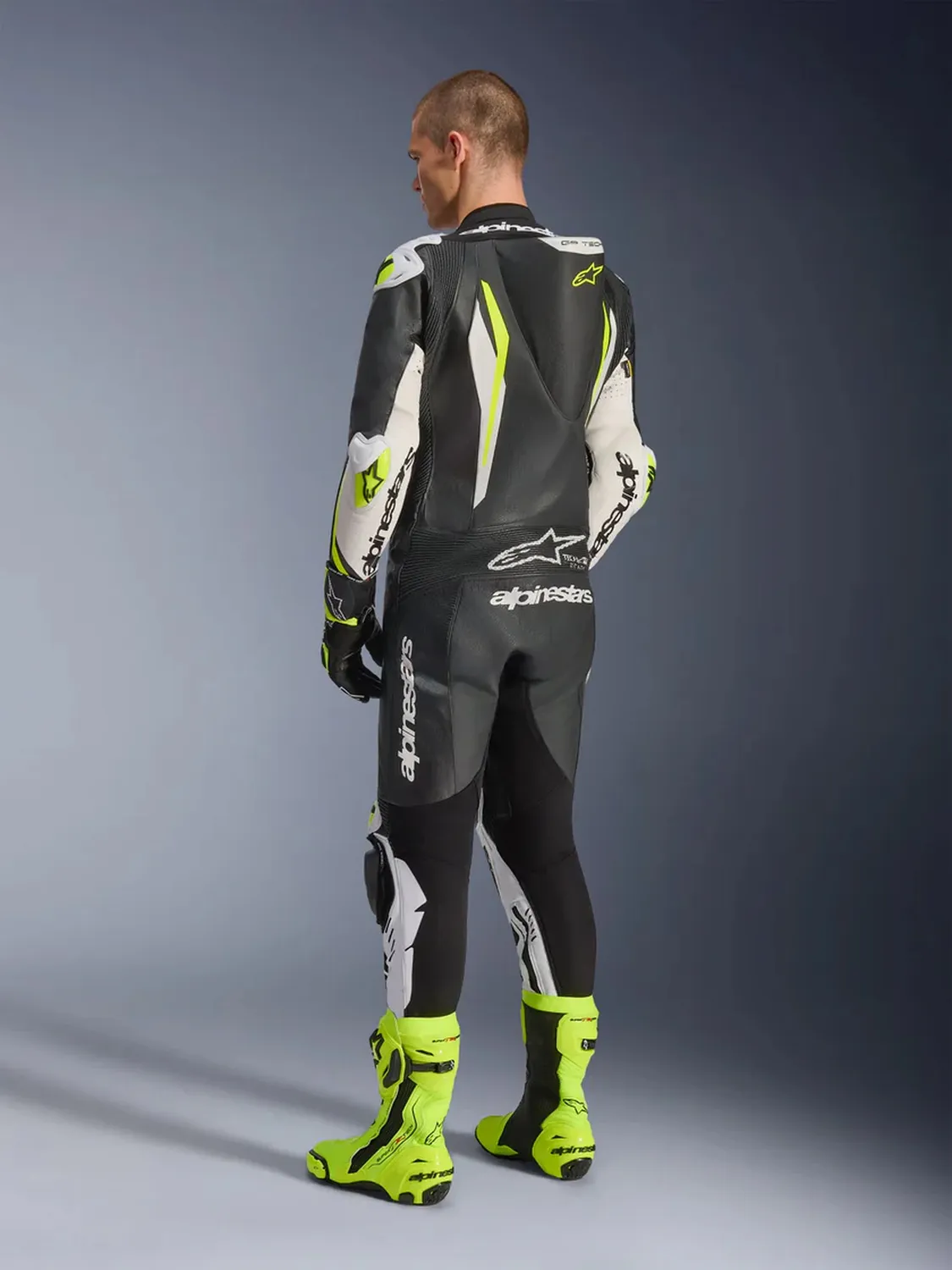 Alpinestars Skinnställ 1-pcs GP Tech v5 Svart/Vit/Fluo Gul