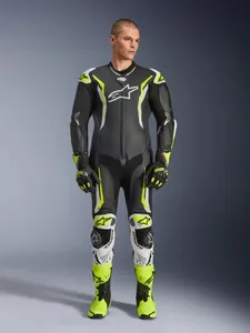 Alpinestars Skinnställ 1-pcs GP Tech v5 Svart/Vit/Fluo Gul