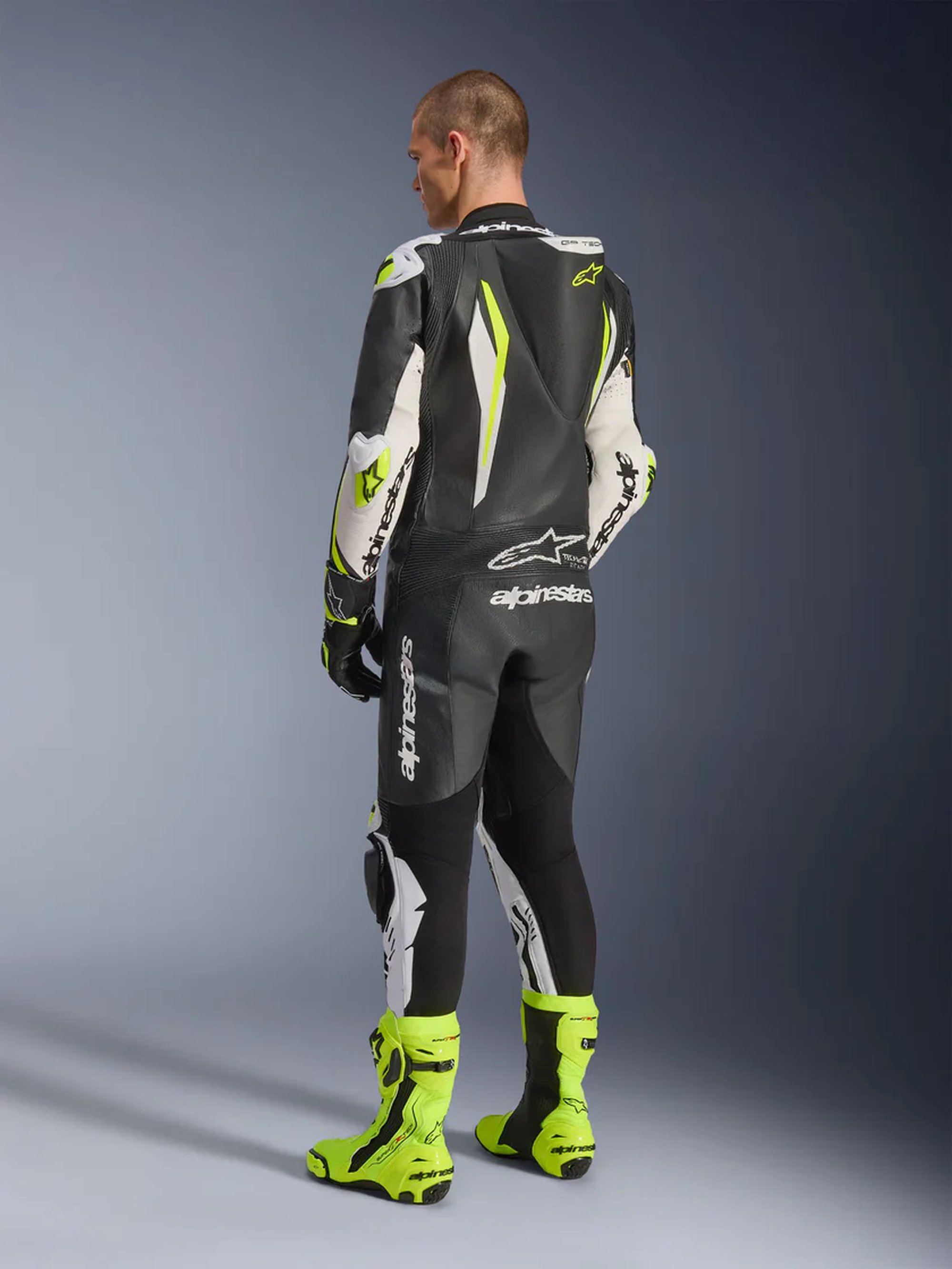 Alpinestars Skinnställ 1-pcs GP Tech v5 Svart/Vit/Fluo Gul