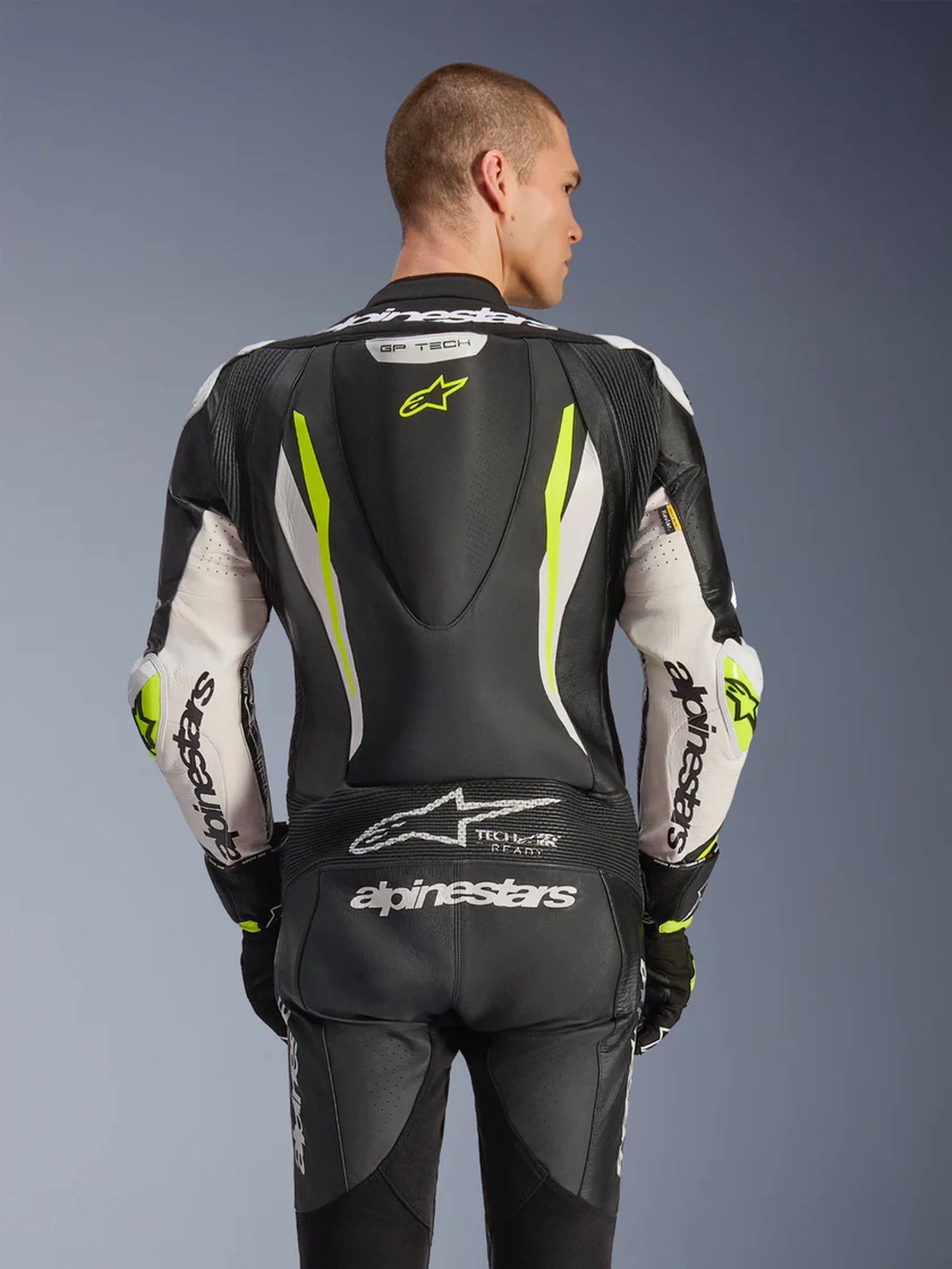 Alpinestars Skinnställ 1-pcs GP Tech v5 Svart/Vit/Fluo Gul