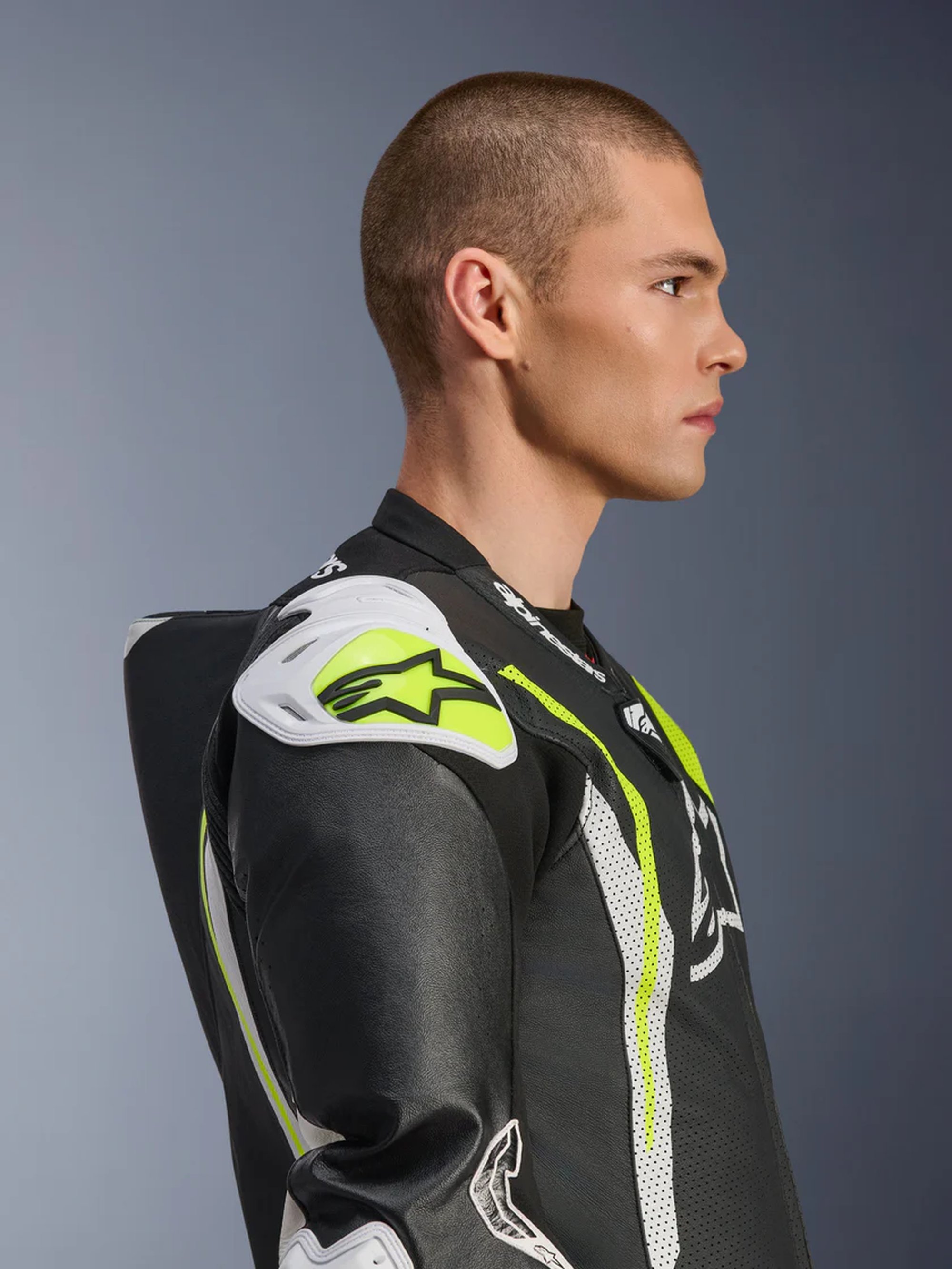 Alpinestars Skinnställ 1-pcs GP Tech v5 Svart/Vit/Fluo Gul