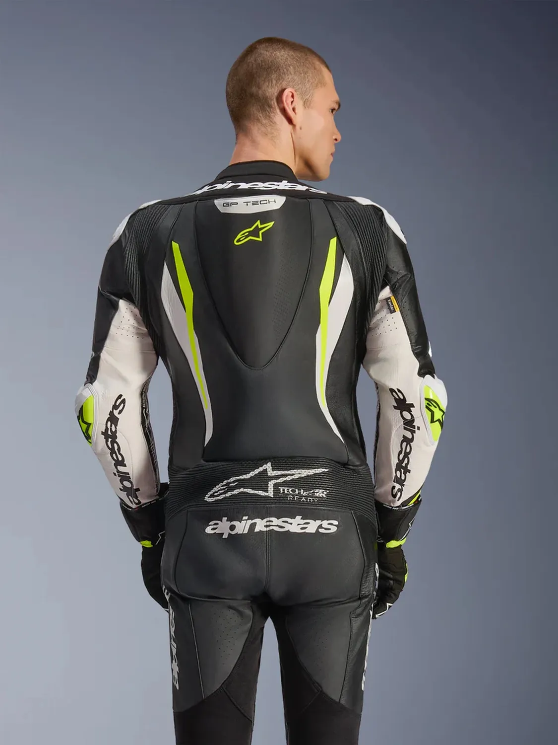 Alpinestars Skinnställ 1-pcs GP Tech v5 Svart/Vit/Fluo Gul