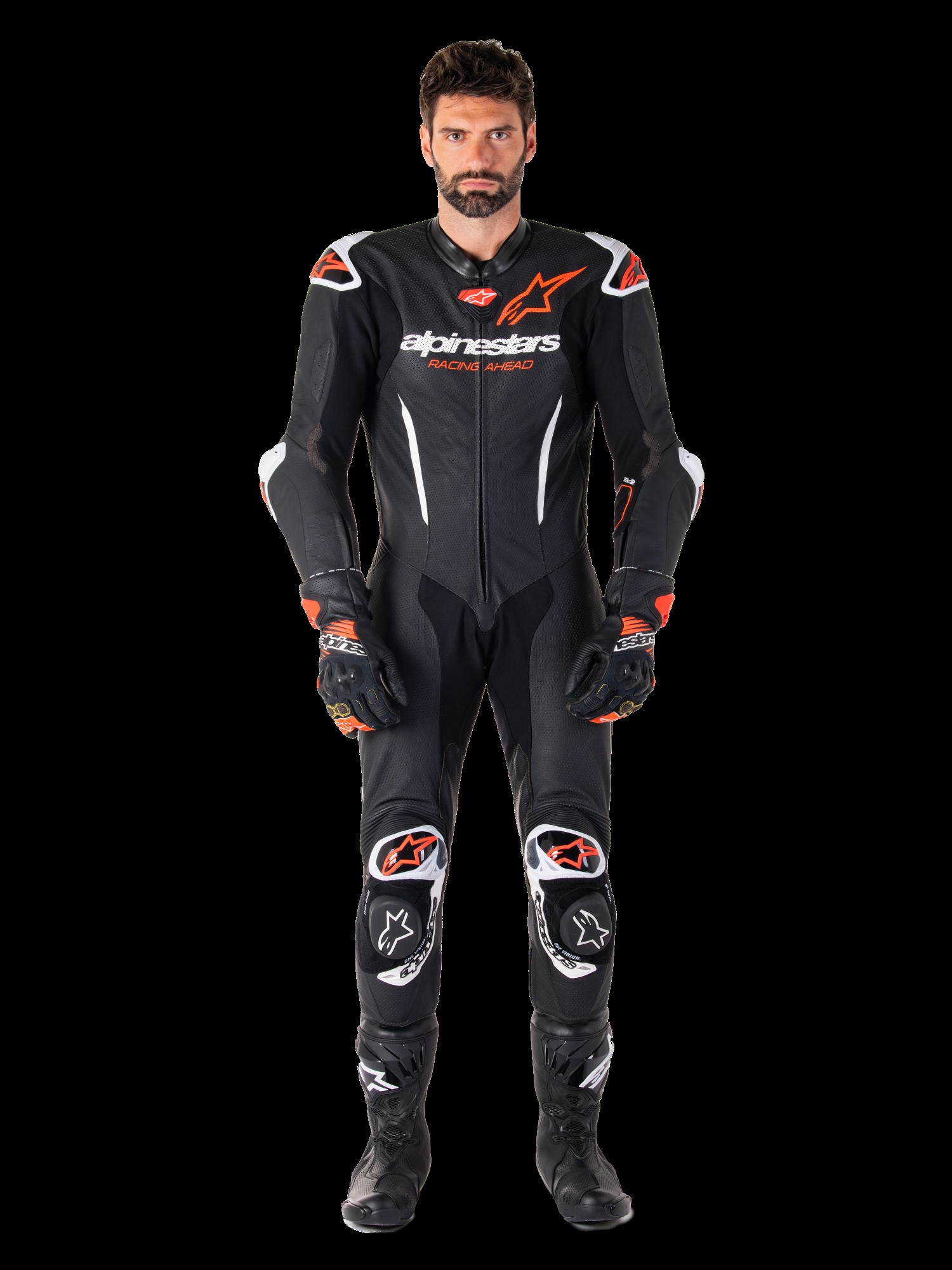 Alpinestars Skinnställ 1-pcs GP-R7 Svart/Vit/Röd
