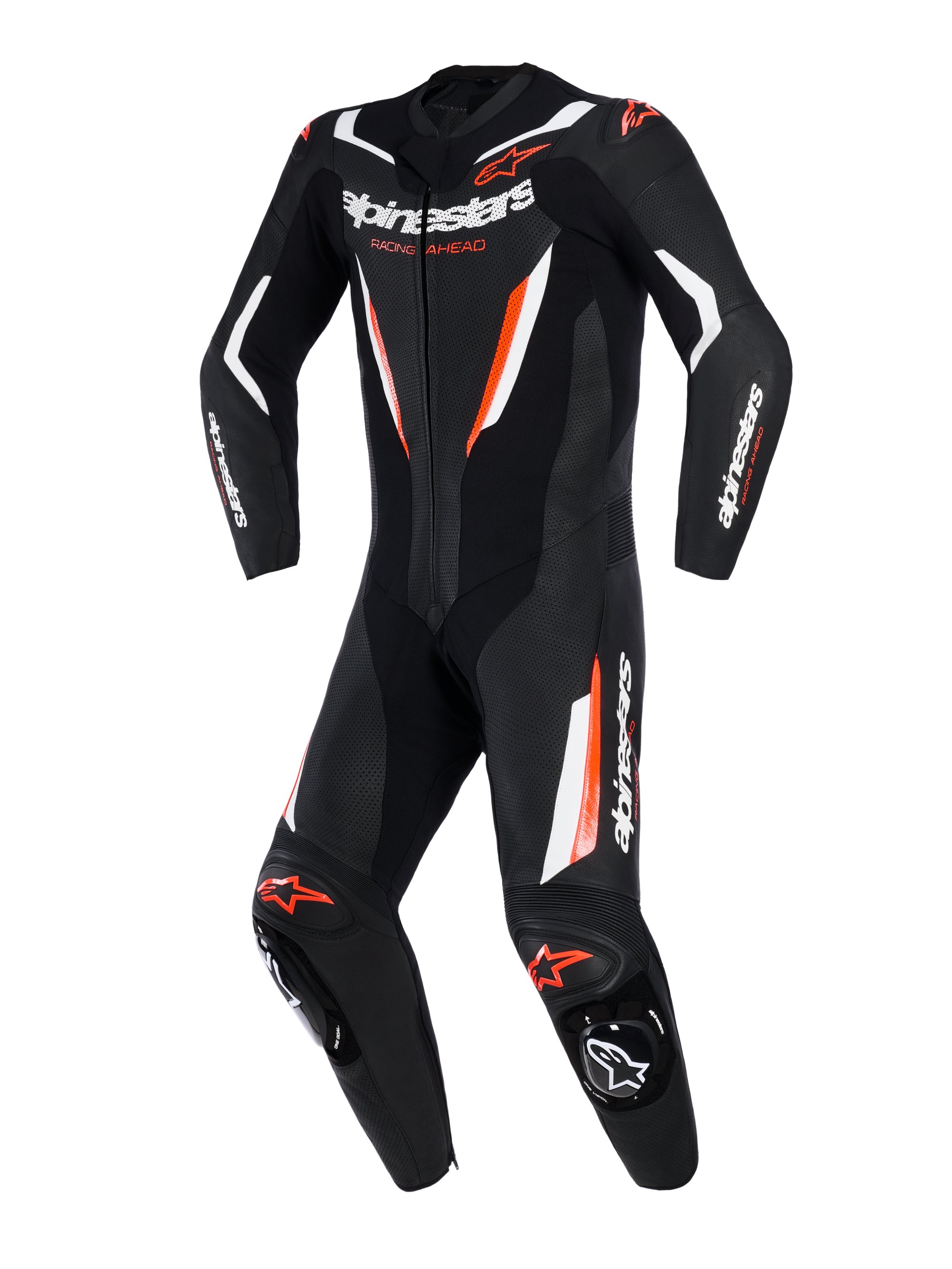 Alpinestars Skinnställ 1PCS GP Force V2 Svart/Vit/Fluo Röd