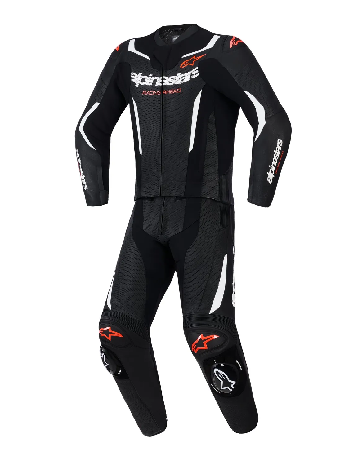 Alpinestars Skinnställ 2PCS GP Force V2 Svart/Vit/Fluo Röd