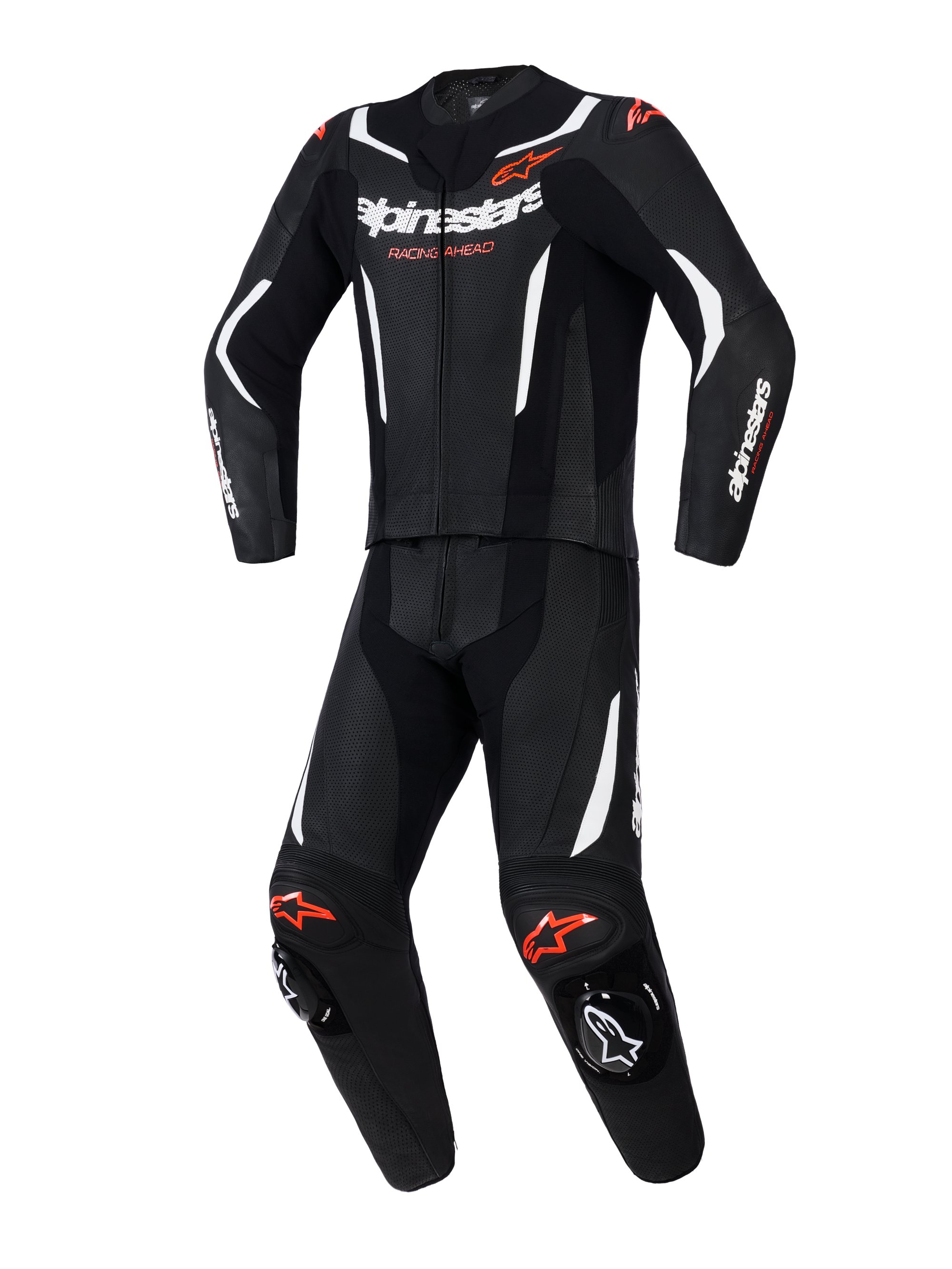 Alpinestars Skinnställ 2PCS GP Force V2 Svart/Vit/Fluo Röd
