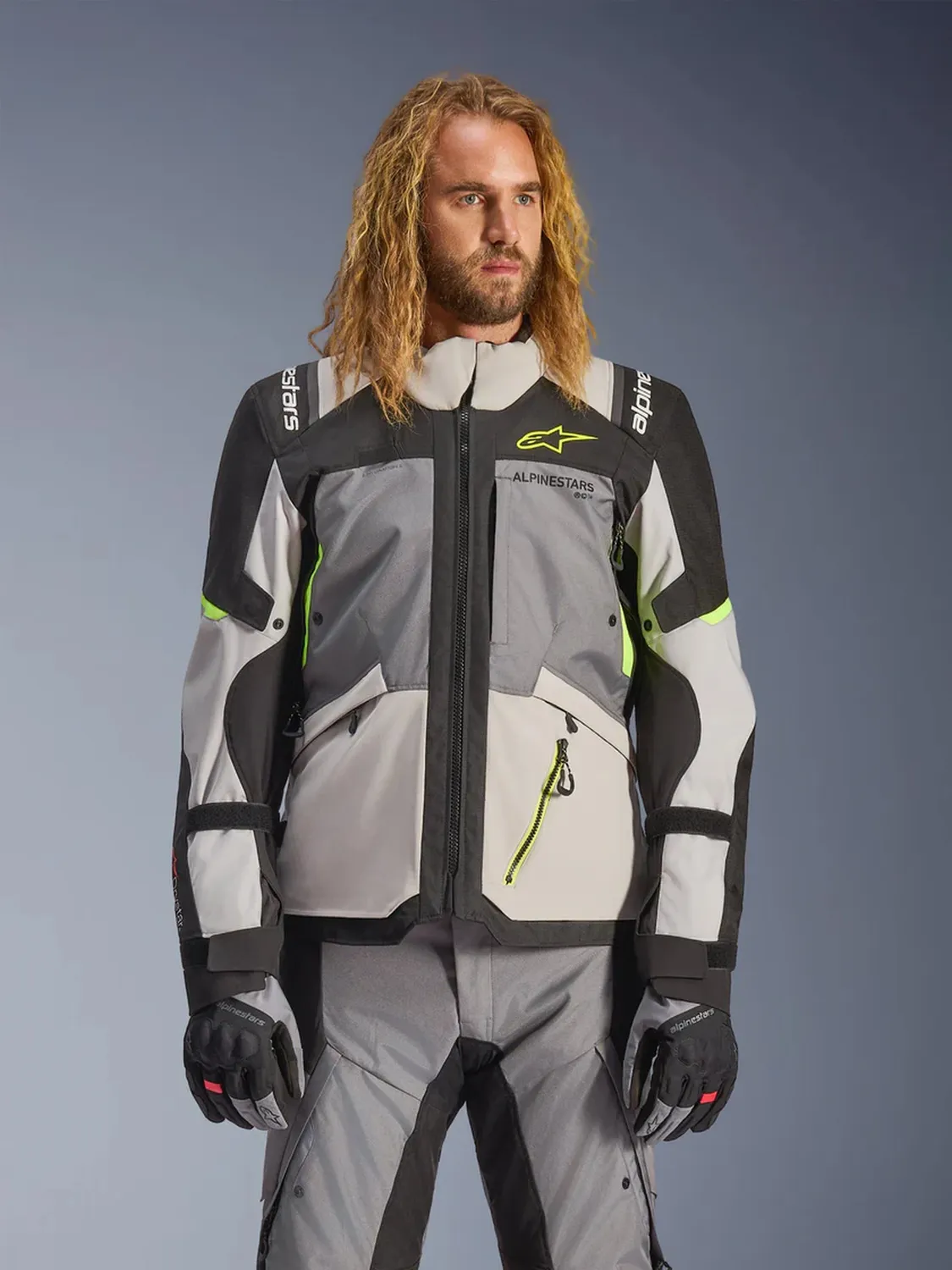 Alpinestars Jacka Andes v4 Drystar Grå/Fluo Gul