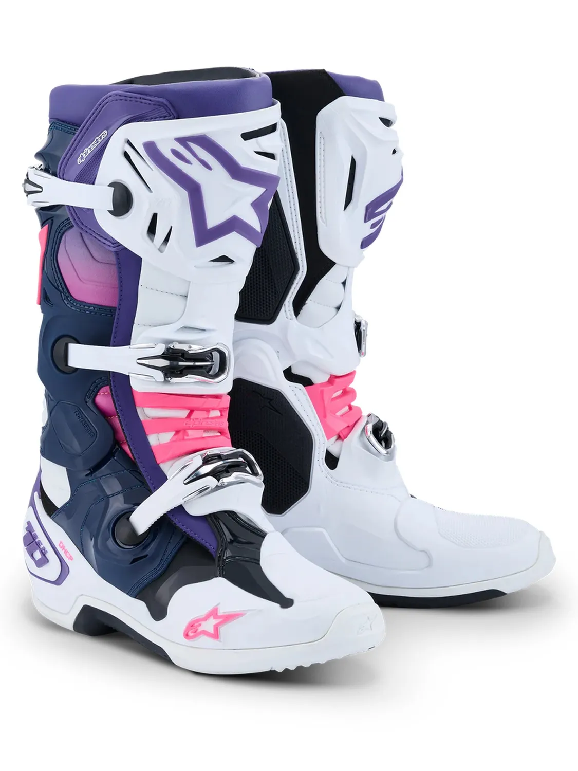 Alpinestars Stövel Tech 10 Vit/Violet/Fluo Rosa