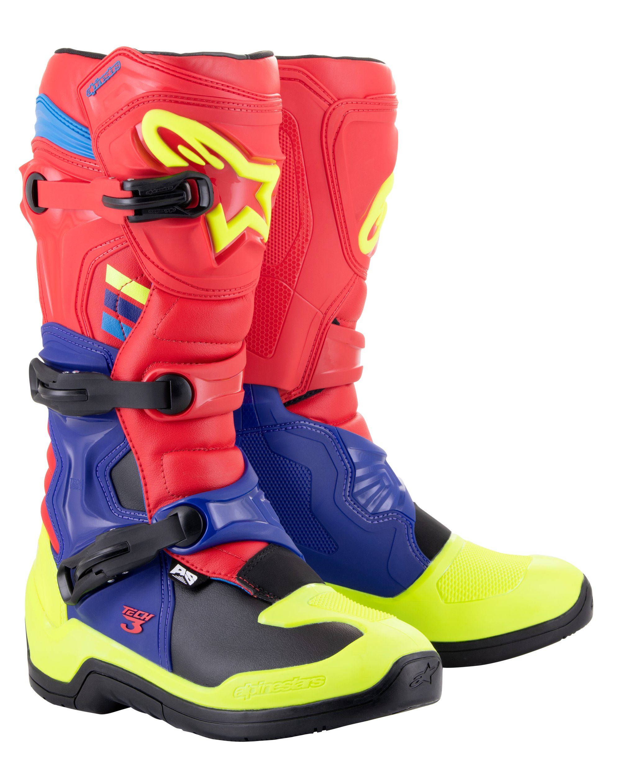 Alpinestars Stövel Tech 3 Röd/Blå/Gul Fluo