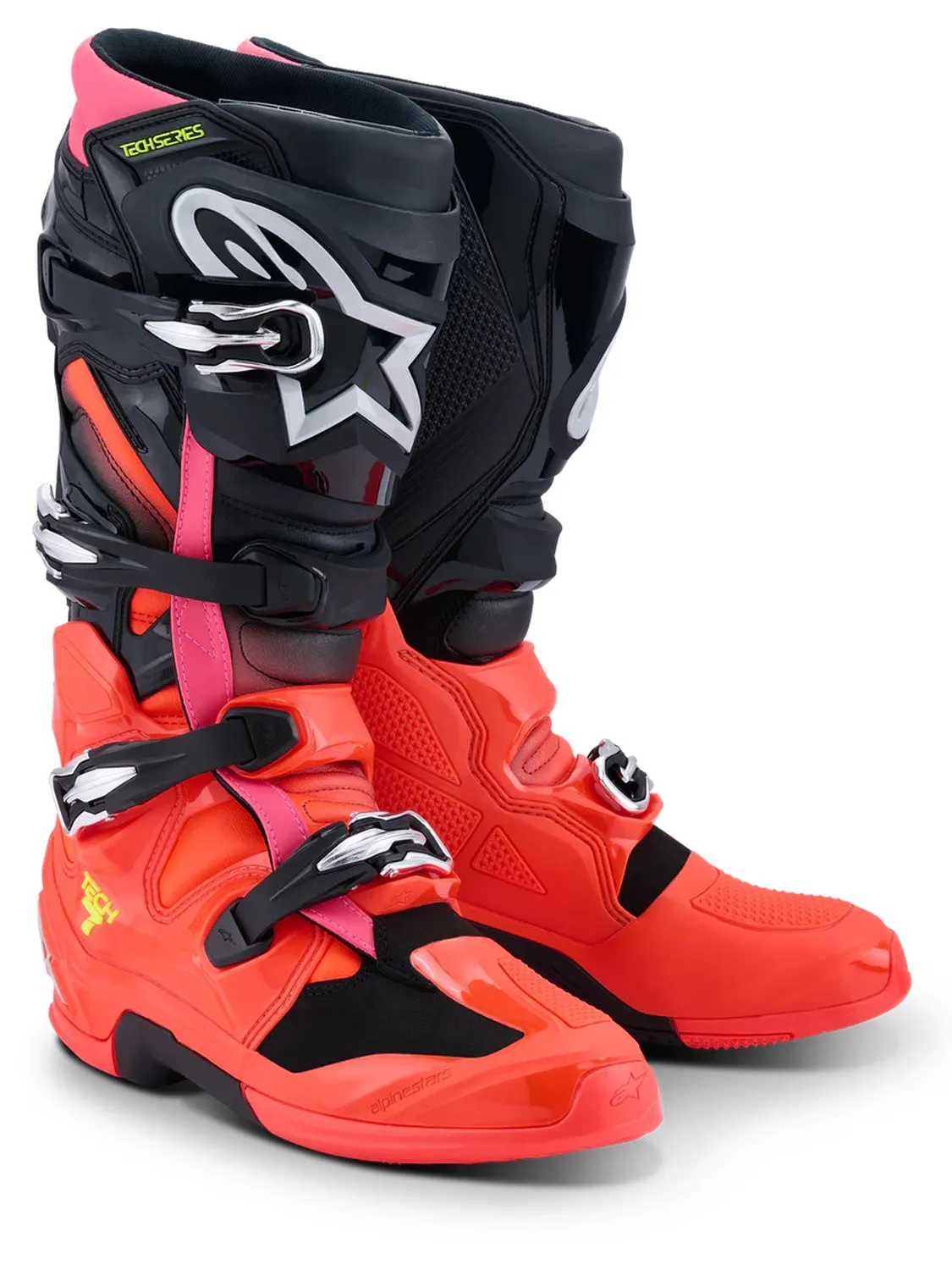 Alpinestars Stövel Tech 7 Svart/Röd Fluo/Rosa Fluo