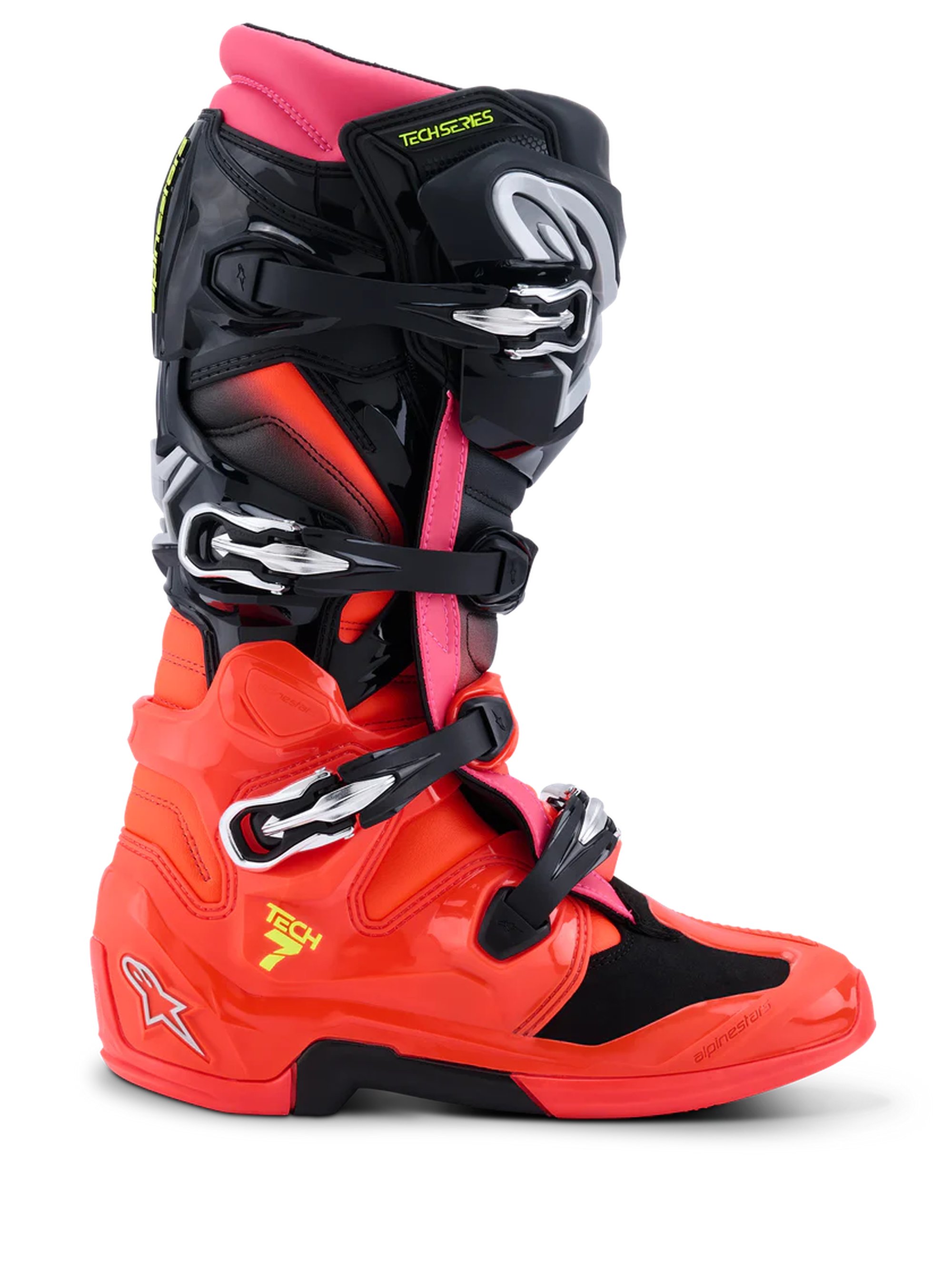Alpinestars Stövel Tech 7 Svart/Röd Fluo/Rosa Fluo