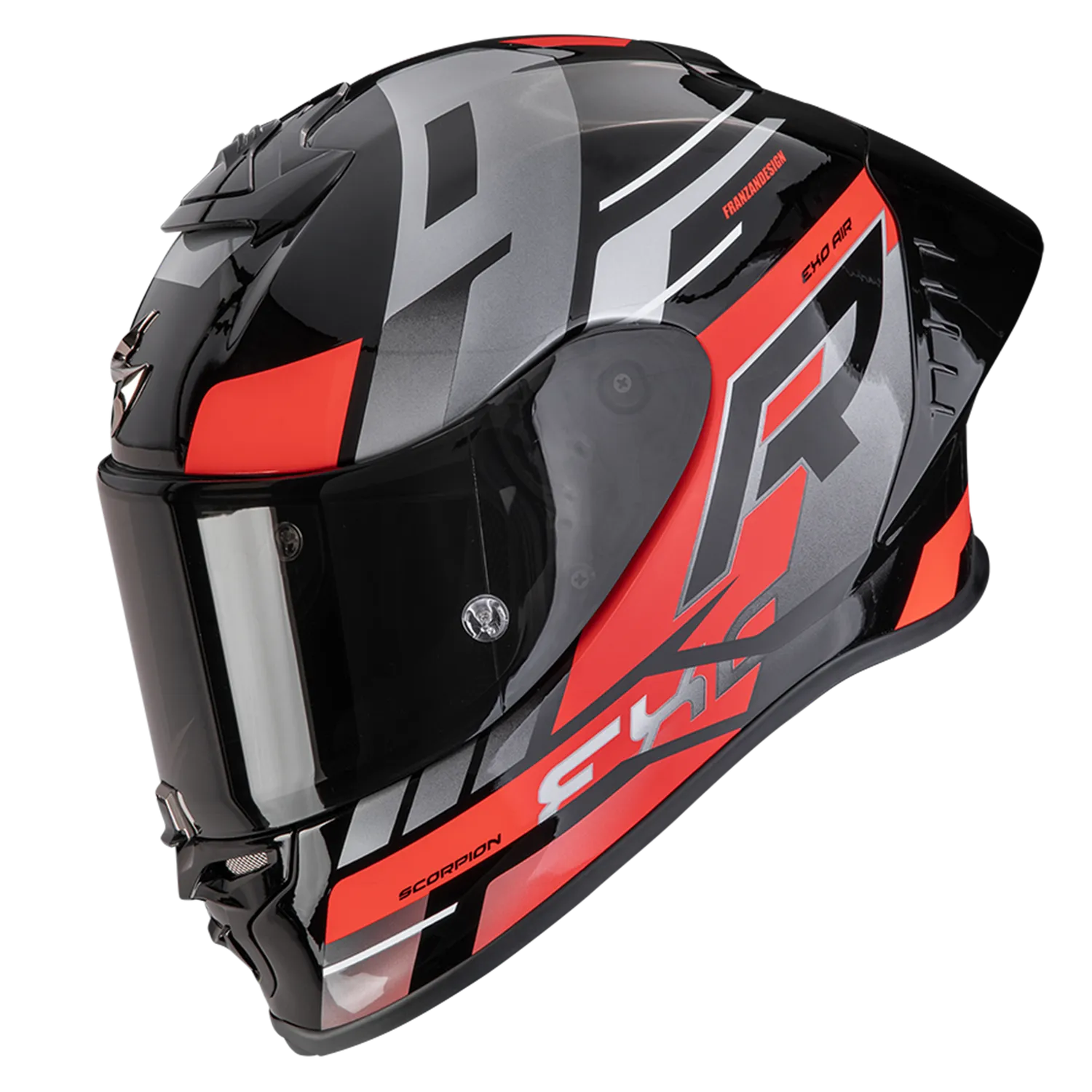 SCORPION Helmet EXO-R1 EVO II AIR ADRENALINE Black-Red-Silver
