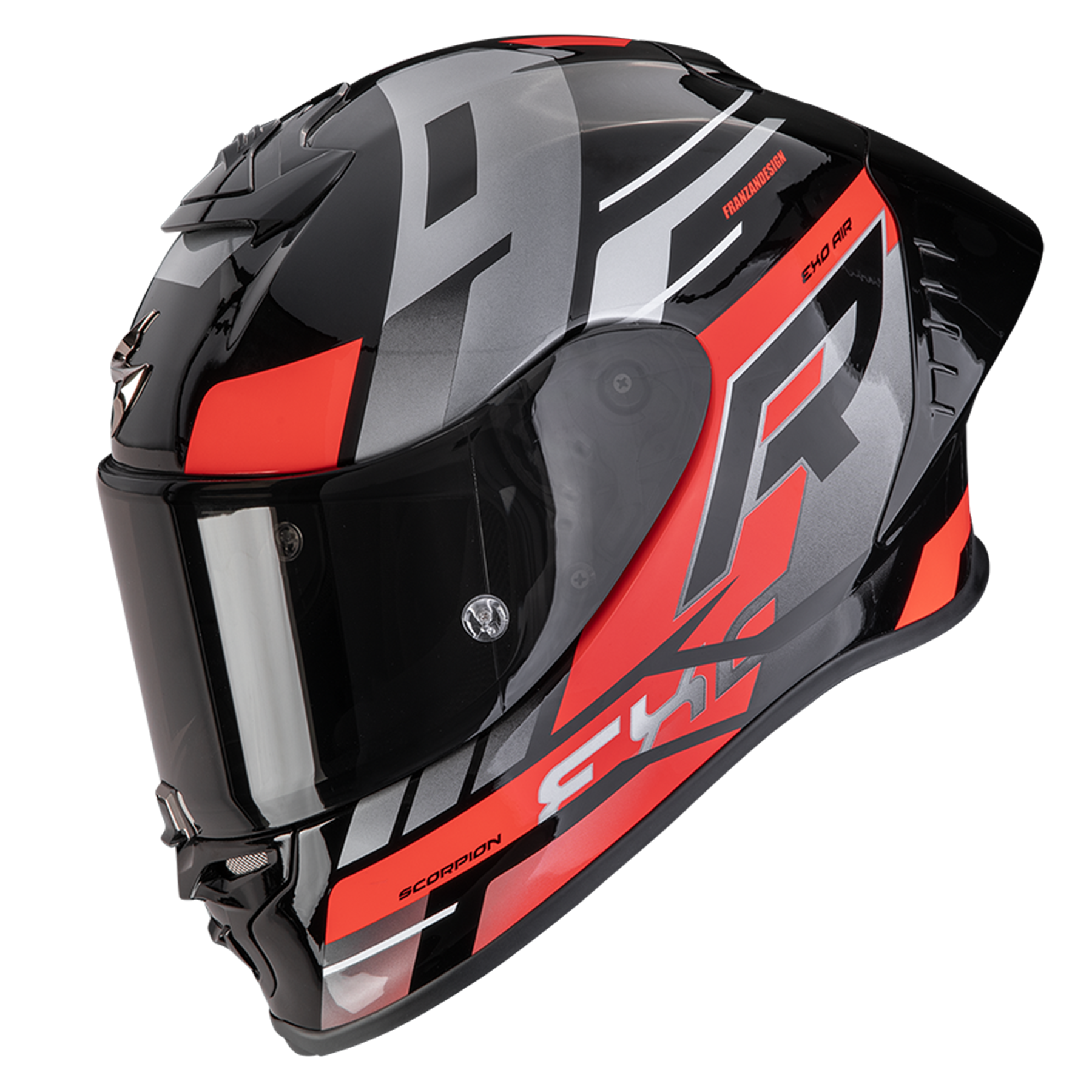 SCORPION Helmet EXO-R1 EVO II AIR ADRENALINE Black-Red-Silver