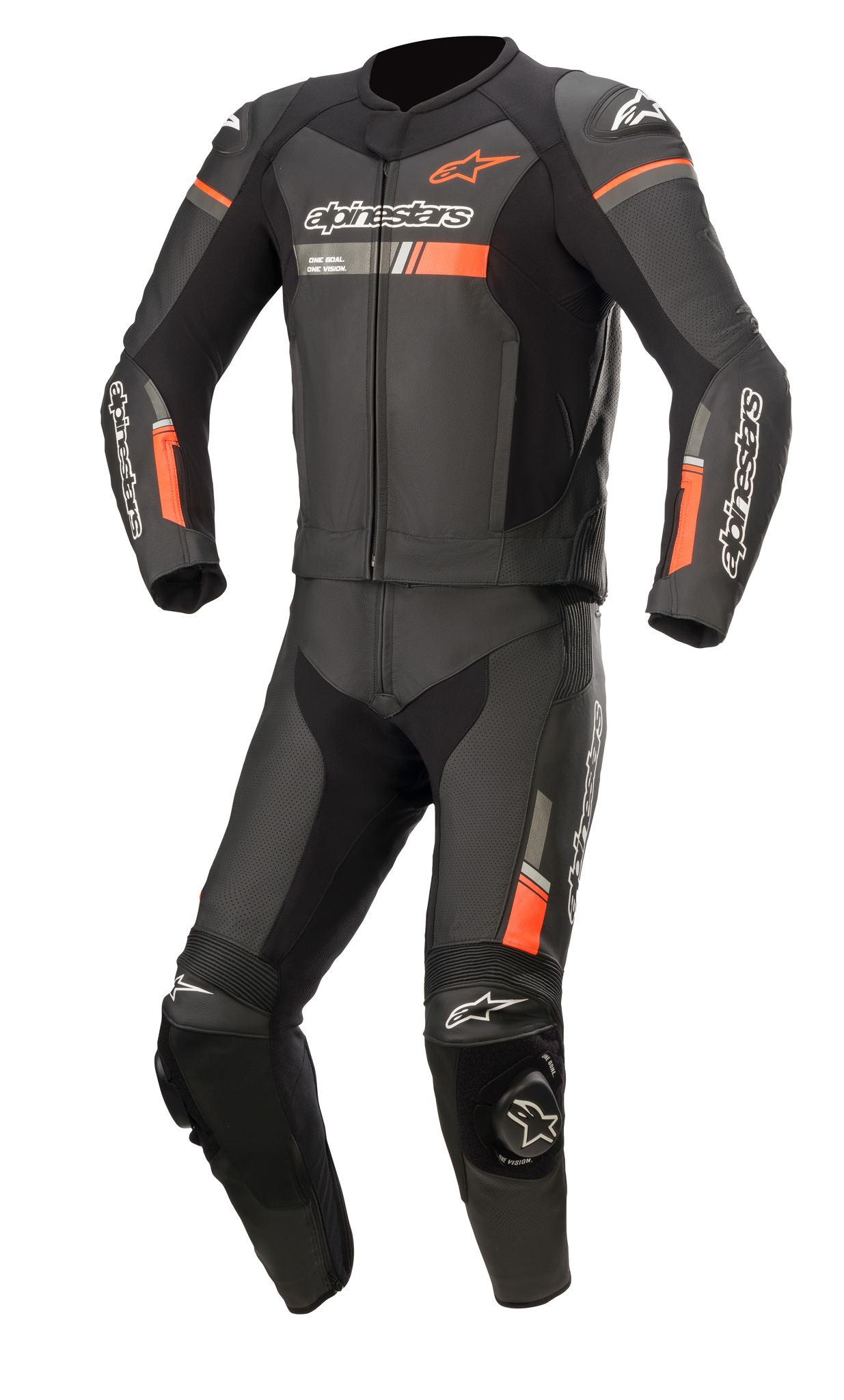 Alpinestars Skinnställ GP Force Chaser V2 2 PCS Svart/Fluo Röd