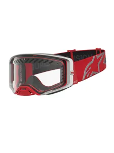 Alpinestars Goggle Supertech Dura Air Fluid Röd Silver Klar