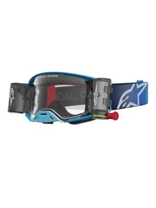 Alpinestars Goggle Supertech Firma Roll-Off Blå Silver Klar