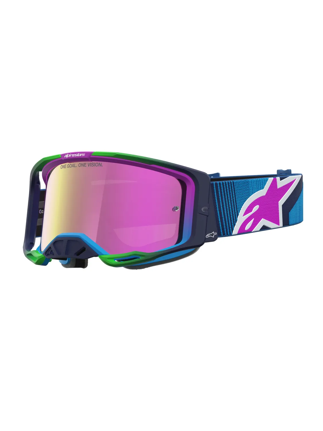 Alpinestars Goggle Vision 8 Maven Dust Blå Orange Spegel Silver