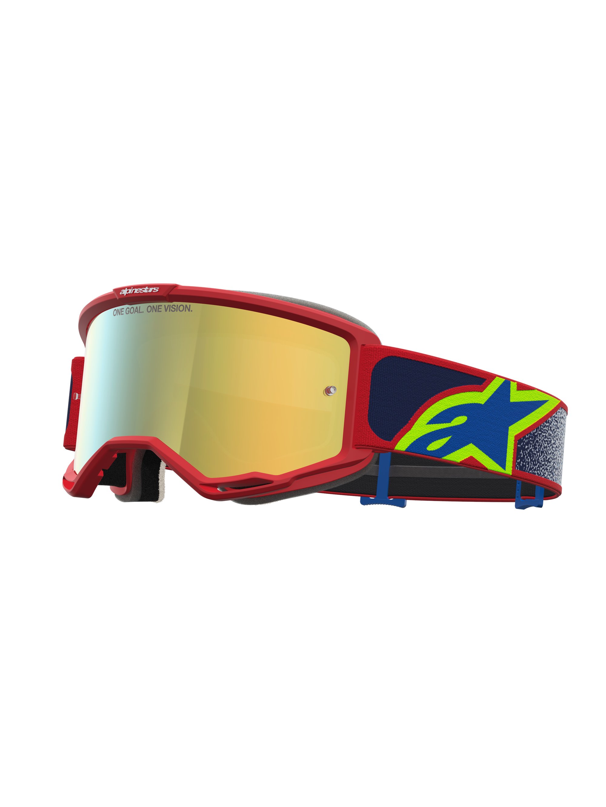 Alpinestars Goggle Vision 5 Drag Fire Röd Blå Spegel Guld