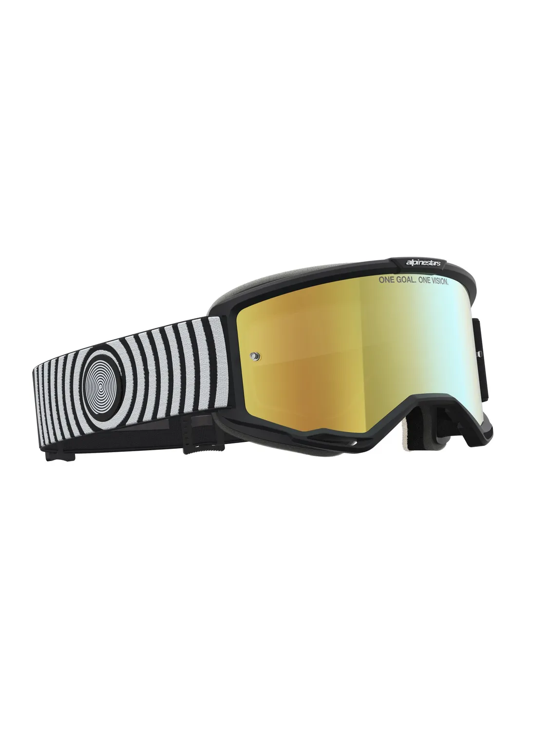 Alpinestars Goggle Vision 5 Hone Svart Vit Spegel Guld