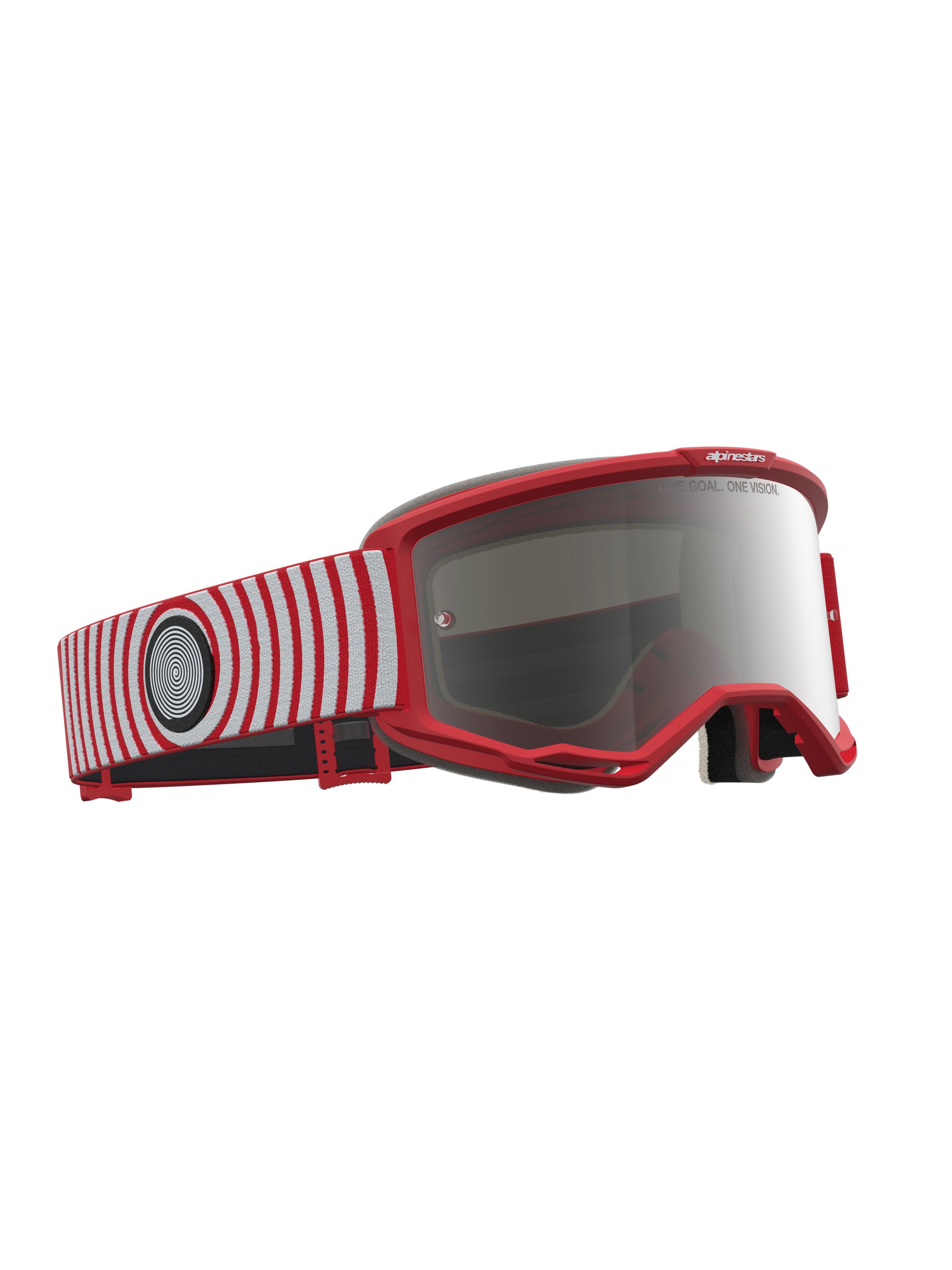 Alpinestars Goggle Vision 5 Hone Röd Vit Spegel Silver