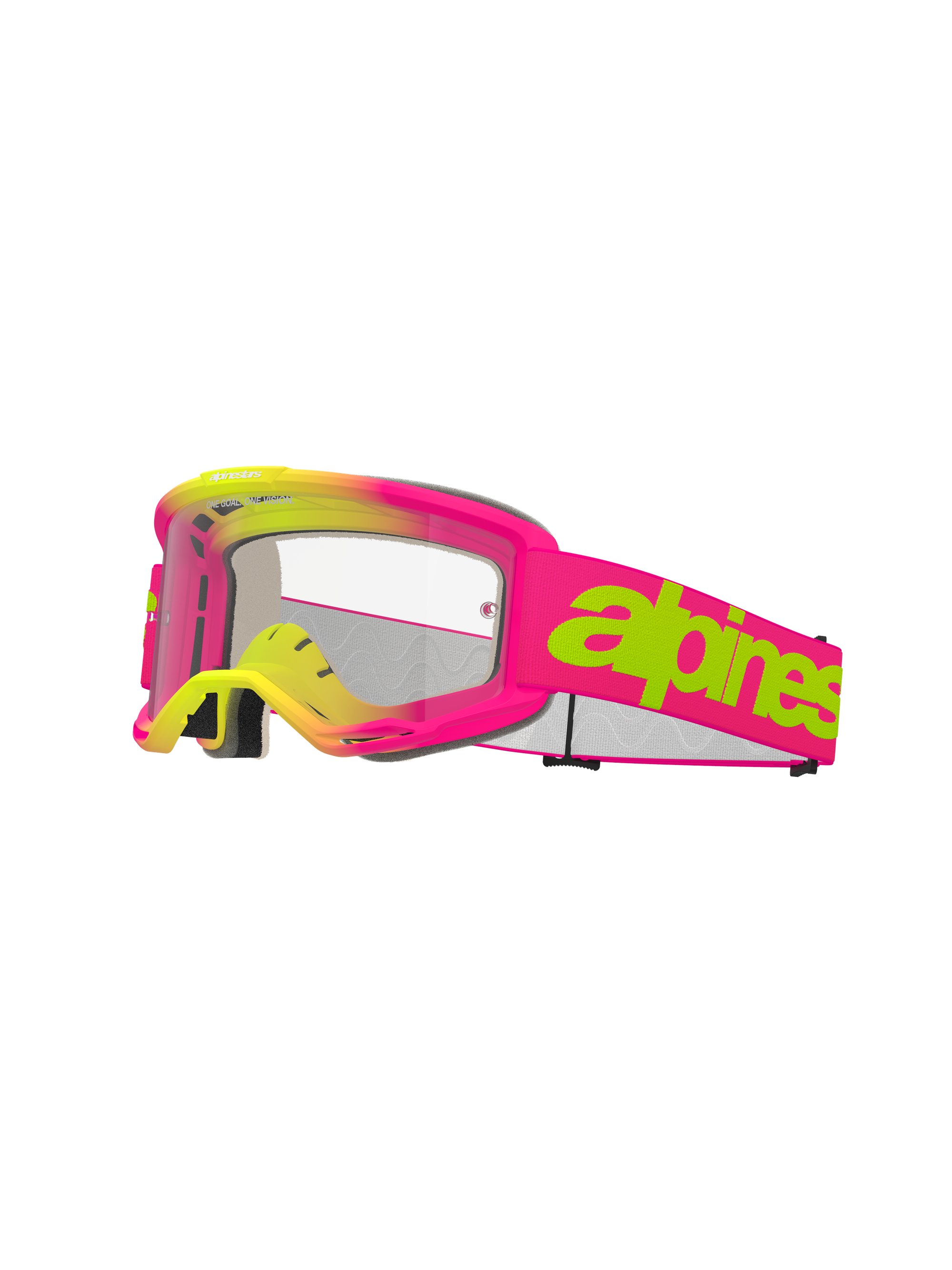 Alpinestars Goggle Vision 5 WORDMARK Rosa/Fluo Gul/Klart