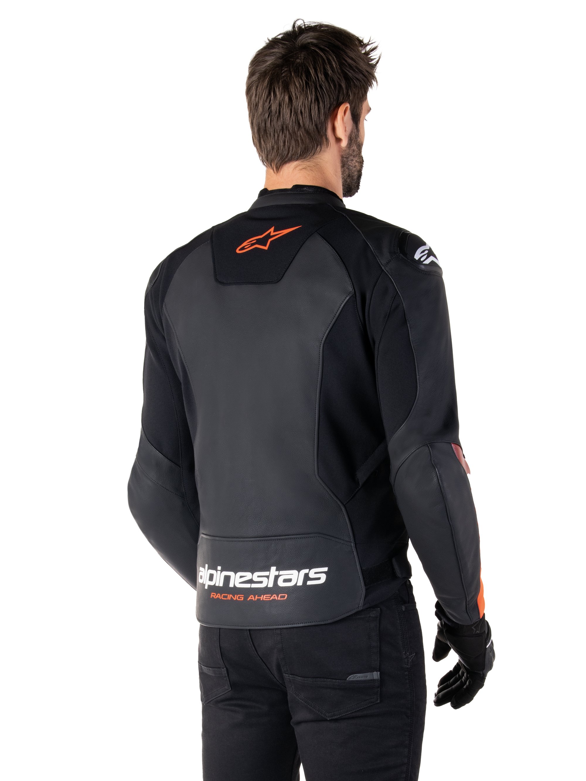 Alpinestars Skinnjacka Faster v3 Svart/Röd Fluo
