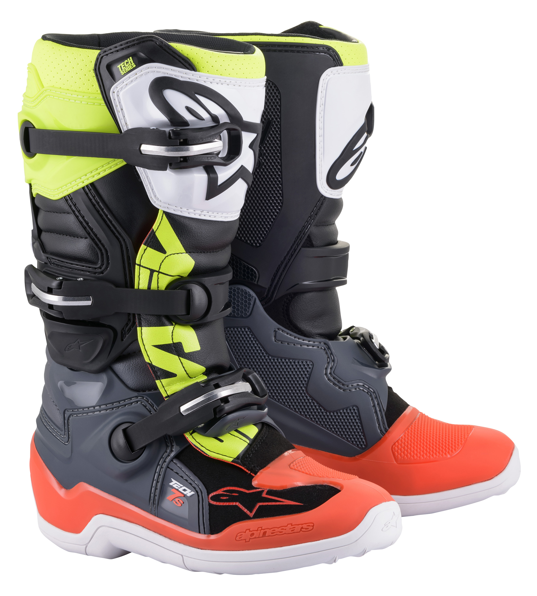 Alpinestars Stövel Tech 7s junior Gr/Röd/Gul Fluo