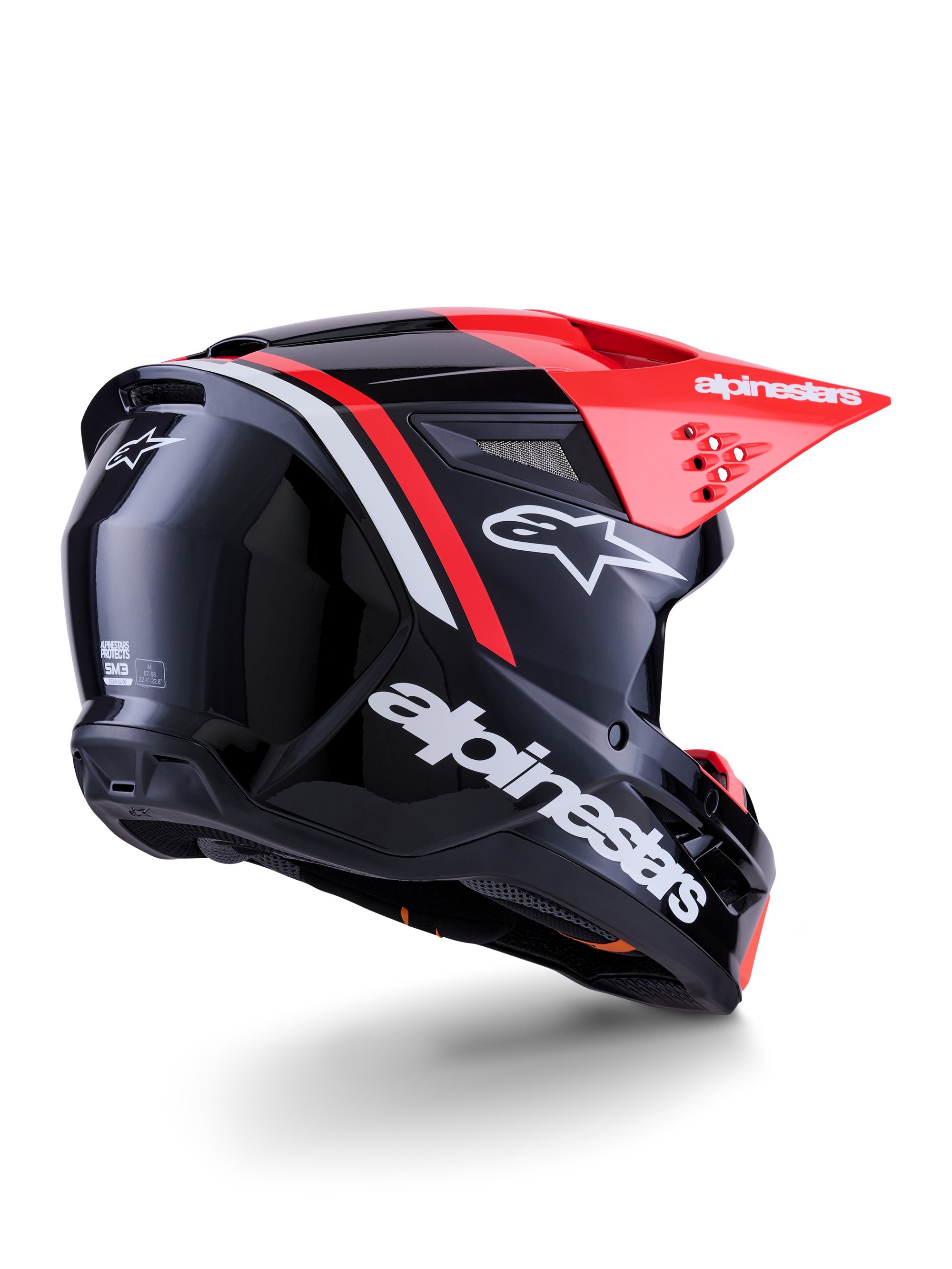 Alpinestars Hjälm S-M3 Radium Svart/Fluo Röd/Vit