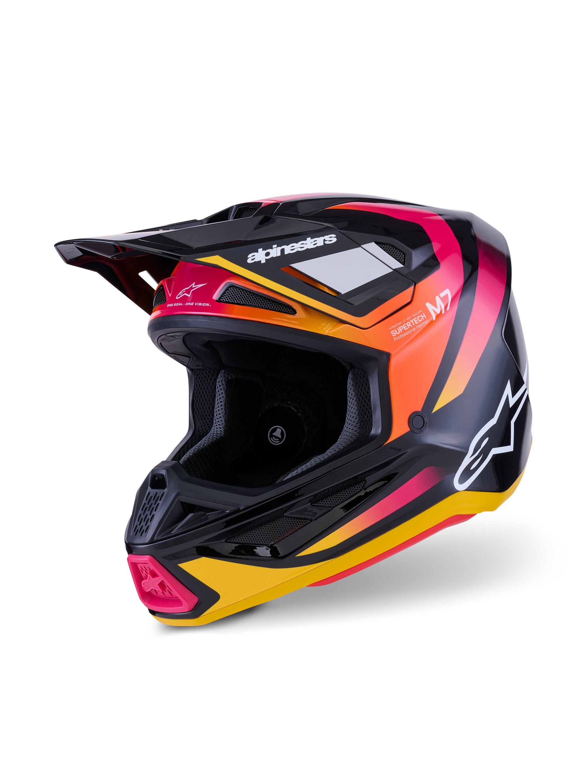 Alpinestars Hjälm S-M7 Rise Svart/Gul/Rosa