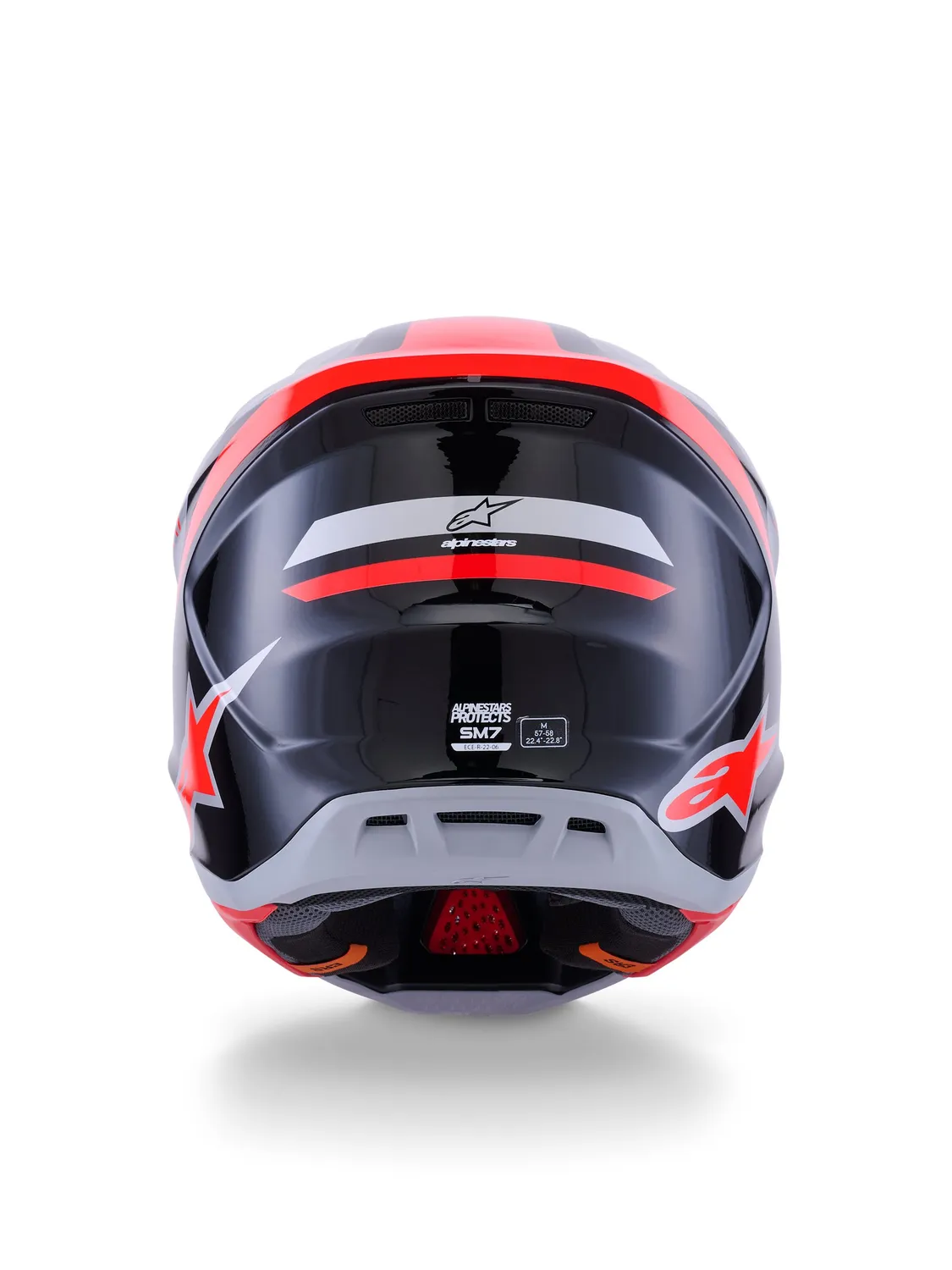Alpinestars Hjälm S-M7 Rise Svart/Silver/Fluo Röd