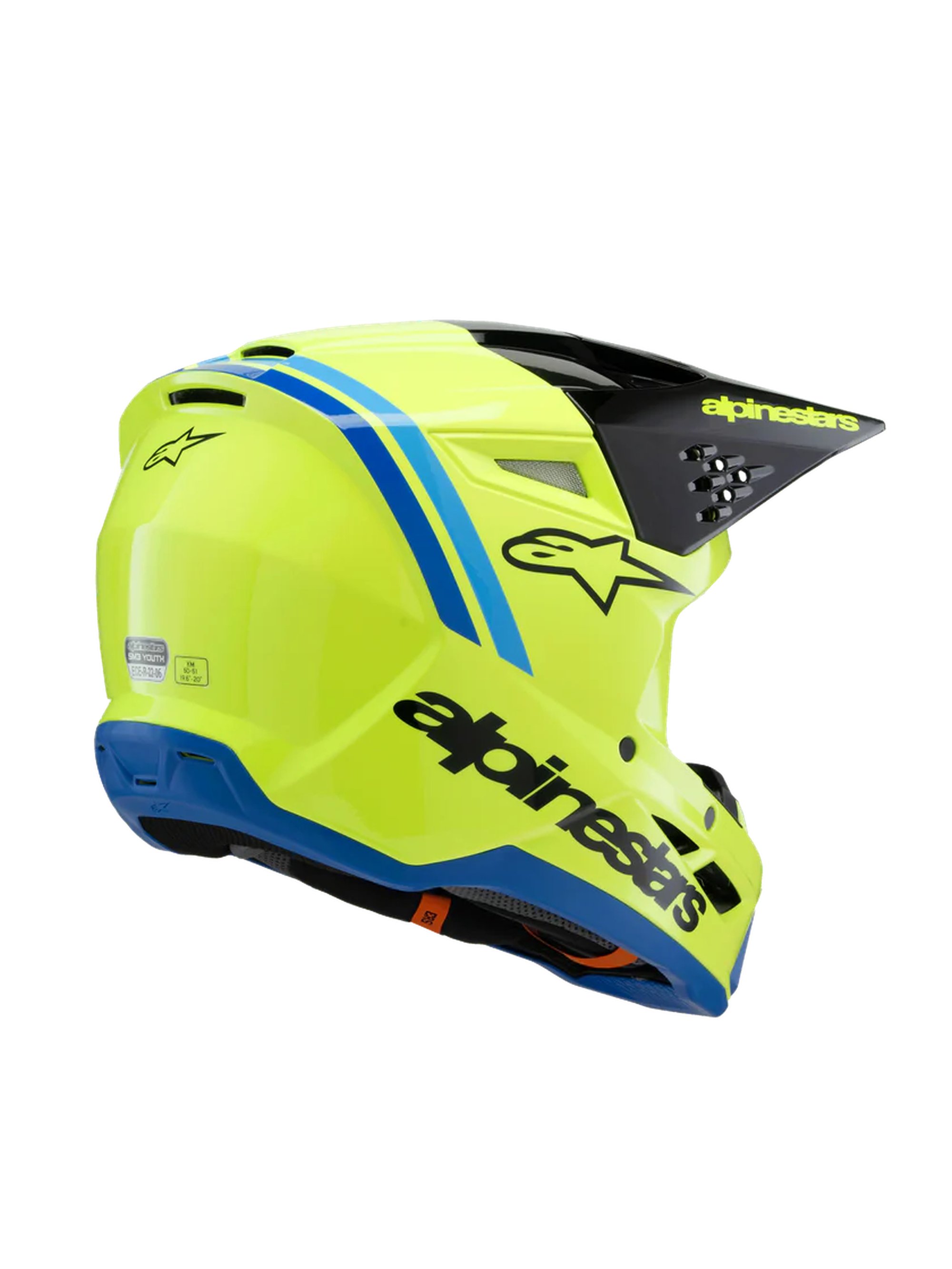 Alpinestars Hjälm SM3 Youth Radium Gul Fluo/Svart/Blå 