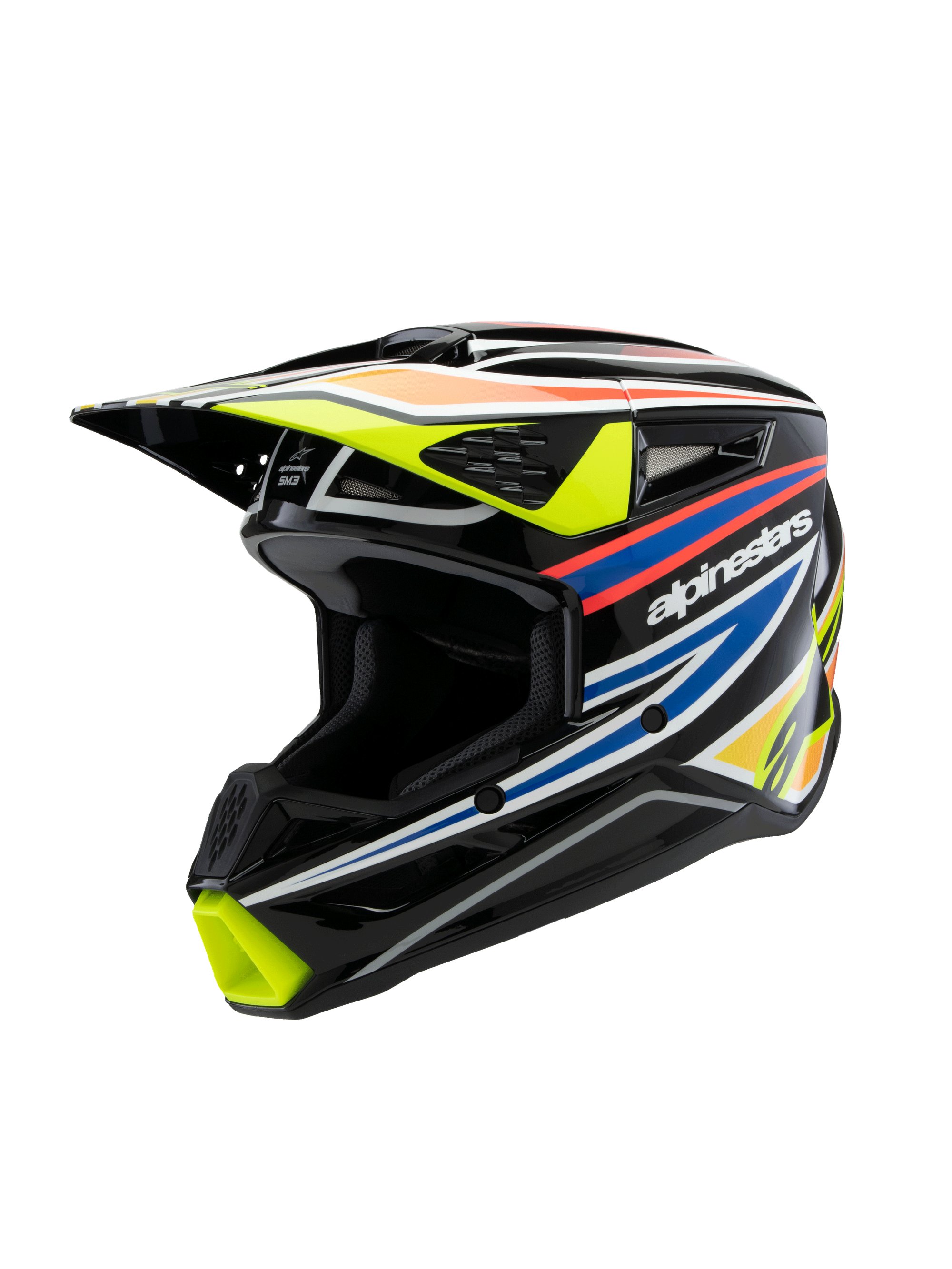 Alpinestars Hjälm SM3 Youth Wurx Svart/Gul FL/Blå 