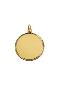 Gravyrbricka 20mm rondell facetterad 18K