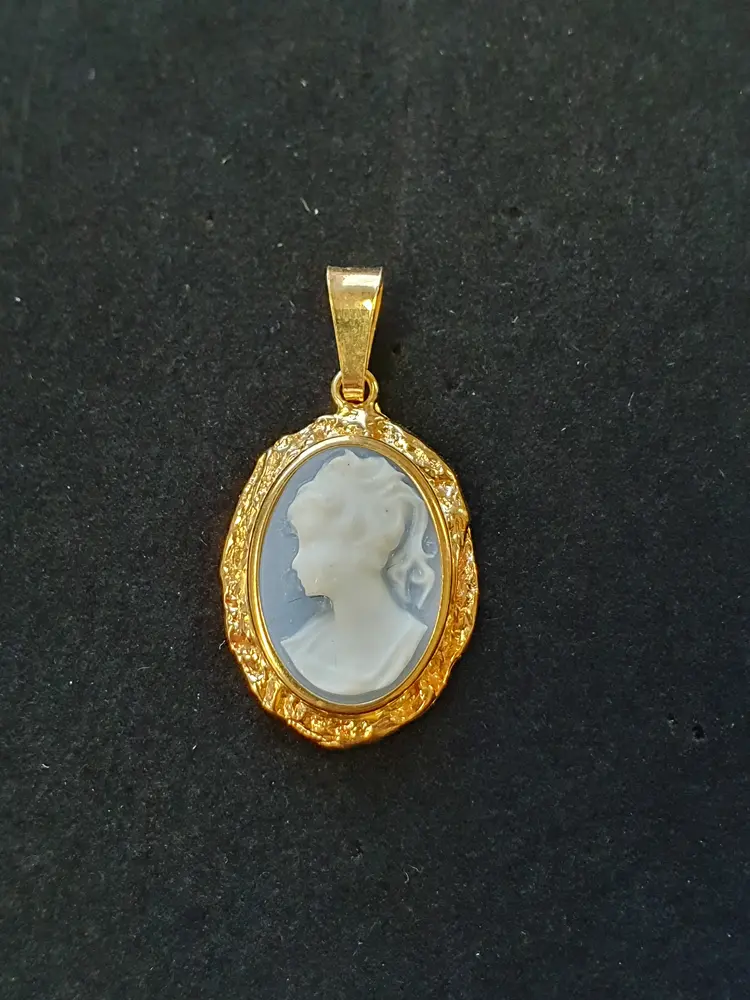 Hänge camé blå 18K 180925H