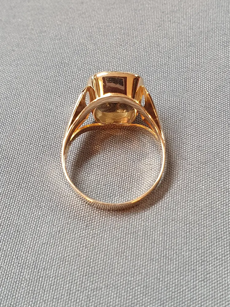 Klackring m rökfärgad topas 63,0 6,0gr 18K