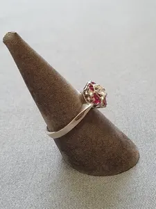 Ring m diamant o rubiner 4,2gr 54,0 18Kvg
