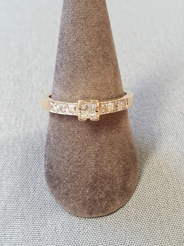 Ring m diamanter  59,0 4,5gr 18K