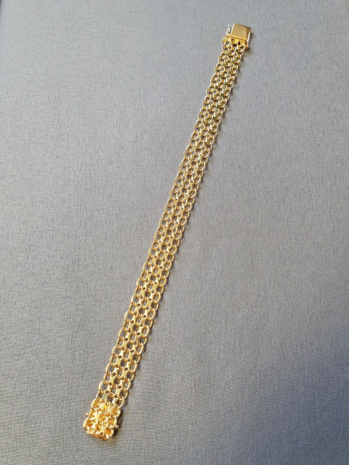 X-länk armband tvåradigt 18,5cm  22,1gr 18K