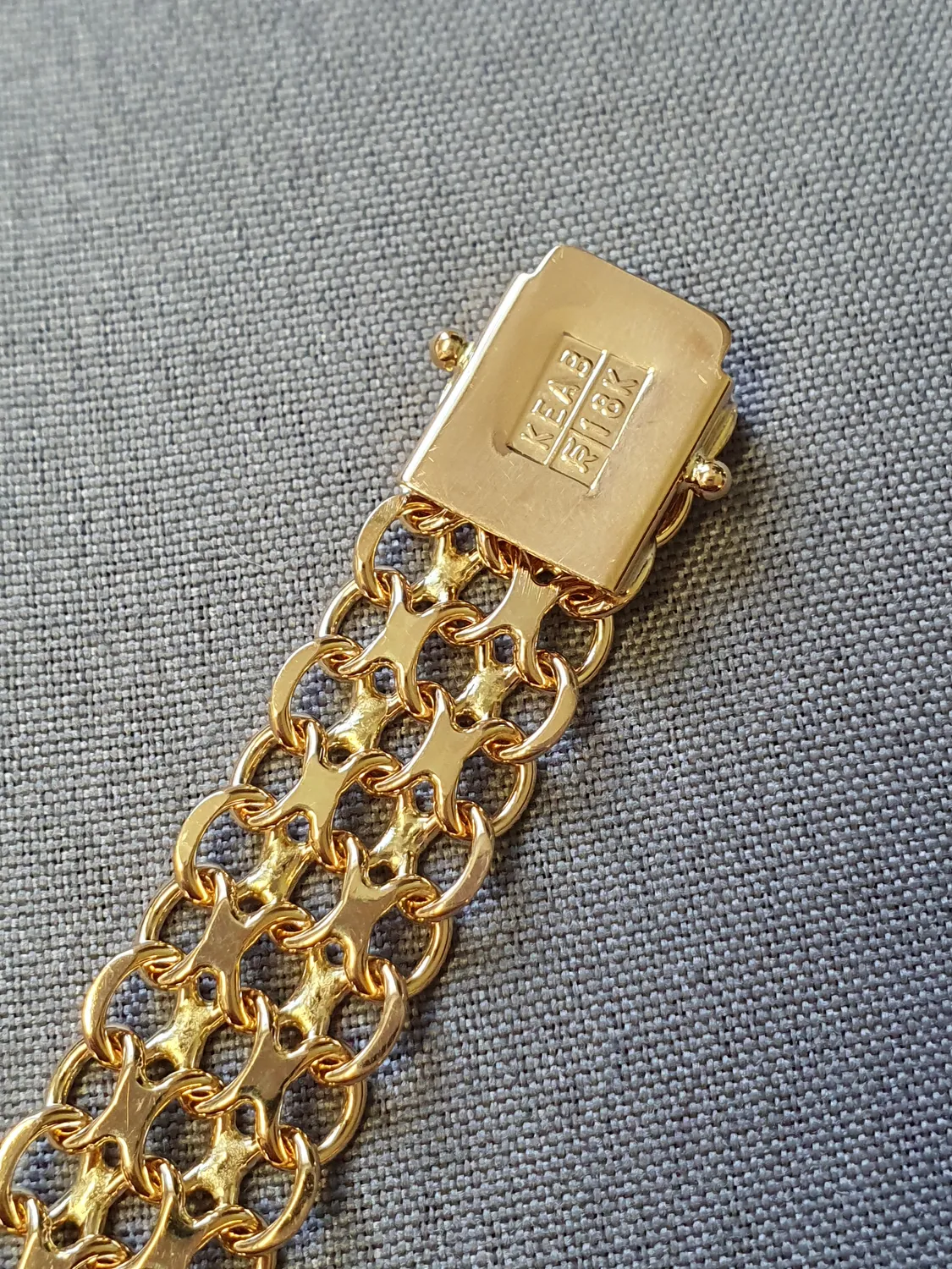 X-länk armband tvåradigt 18,5cm  22,1gr 18K