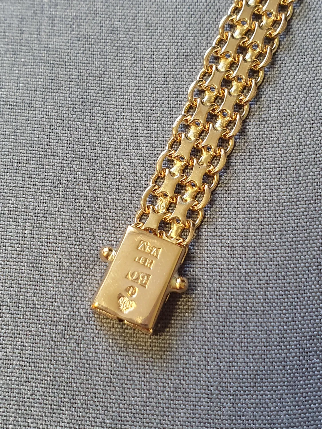 X-länk armband tvåradigt 17,5cm 15,8gr 18K